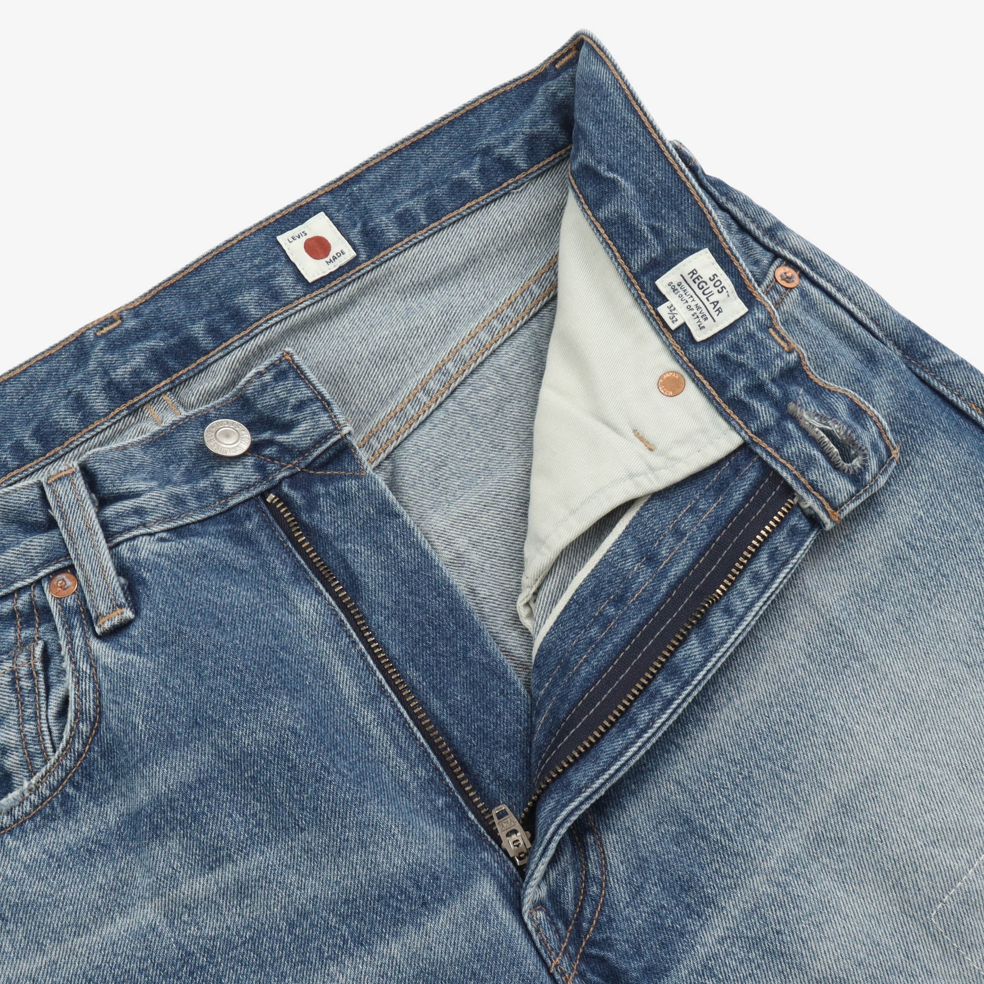 505 Distressed Selvedge Denim (Blue Tab Japan)