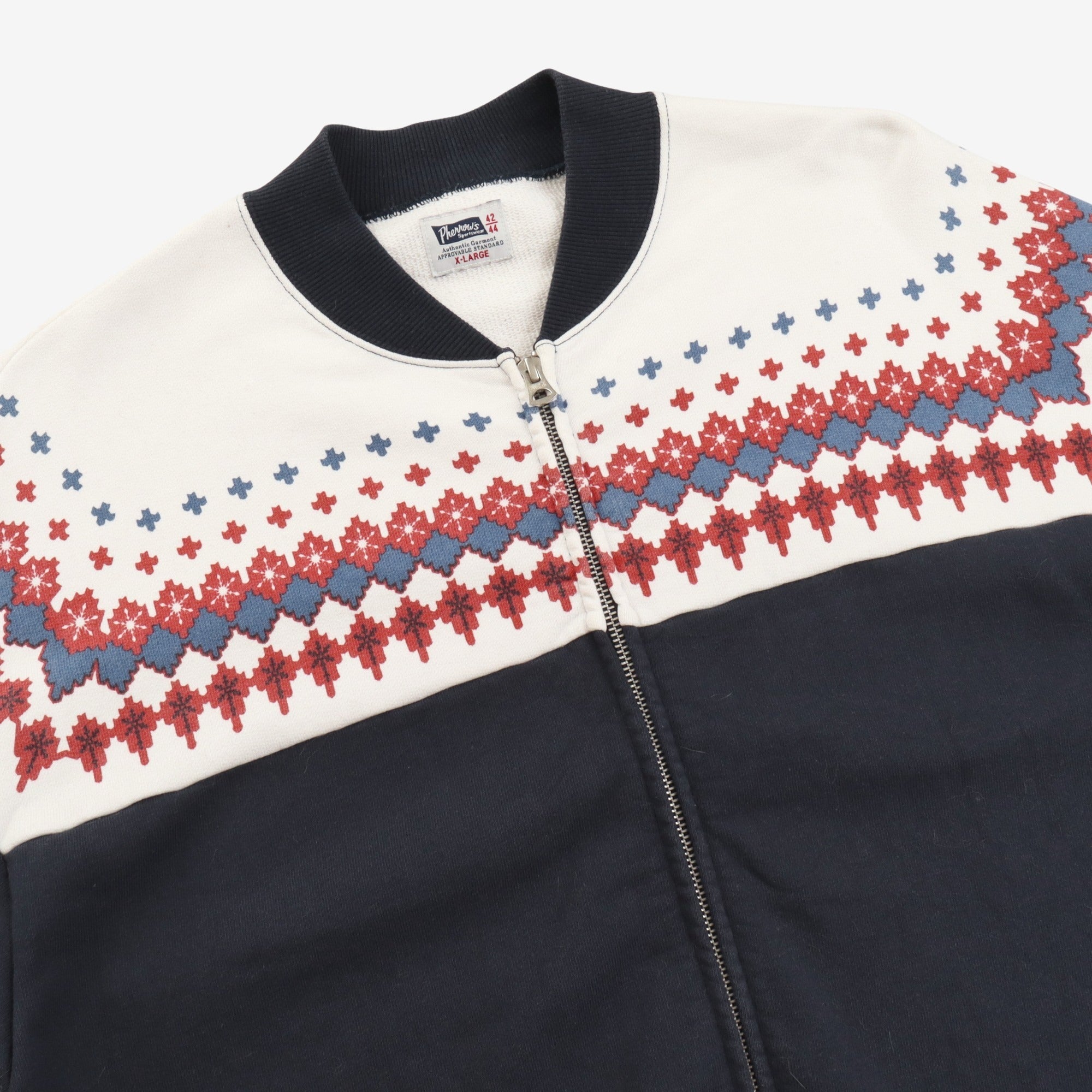 Snow Pattern Zip Sweatshirt