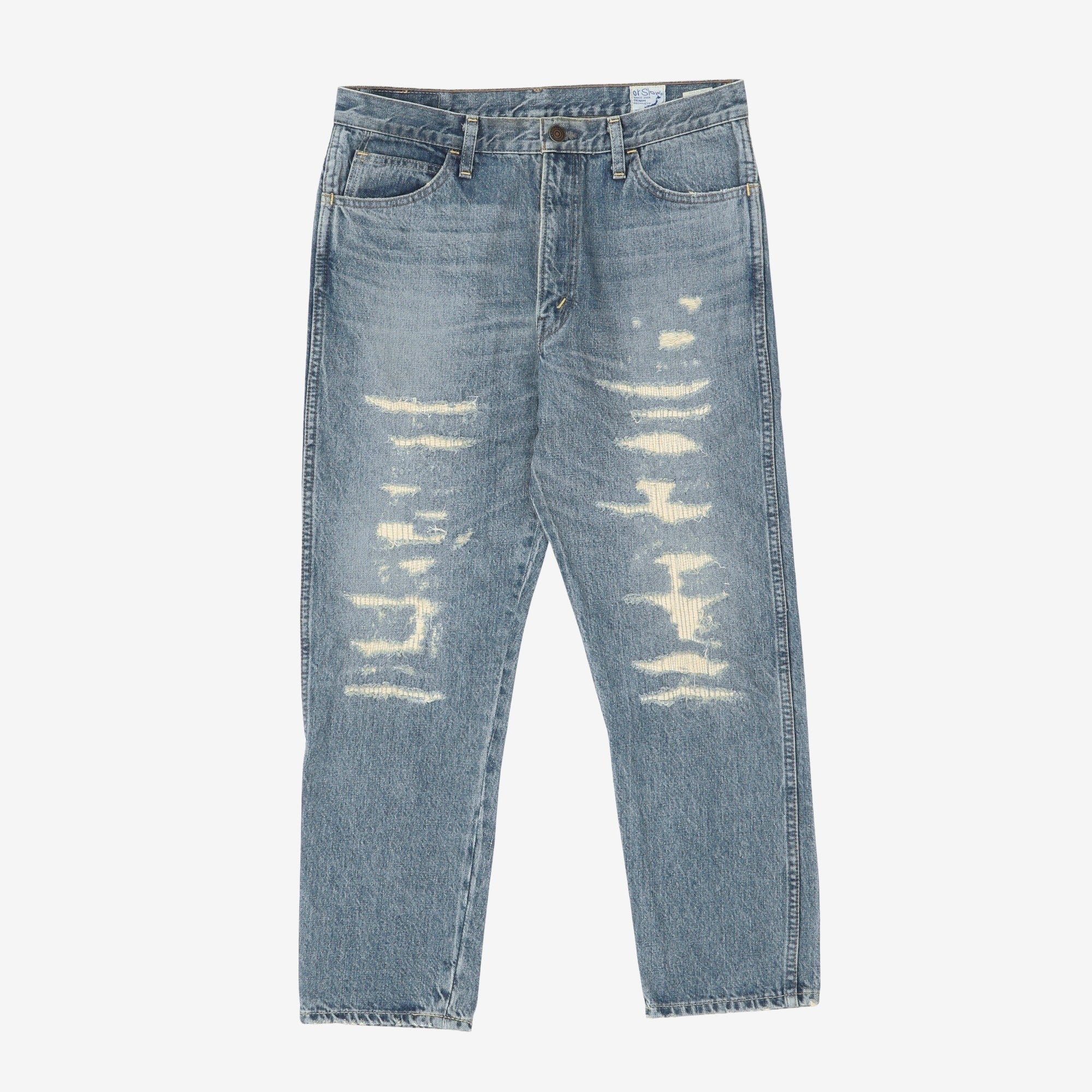Orslow Beams 106 Distressed Denim (31W x 26L) – Marrkt