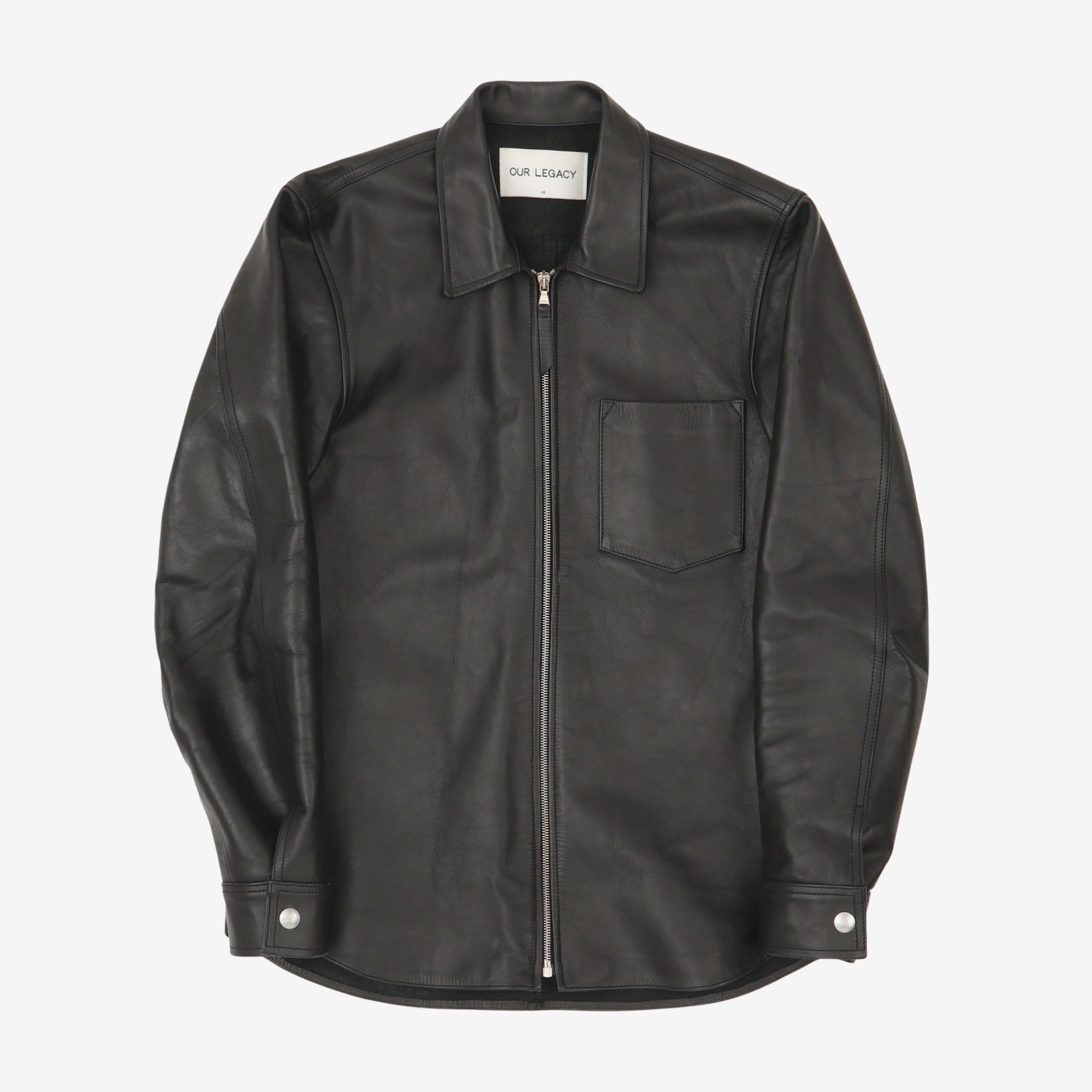 ourlegacy風 leather jacket Our Legacy - Leather Shell Jacket Carbon