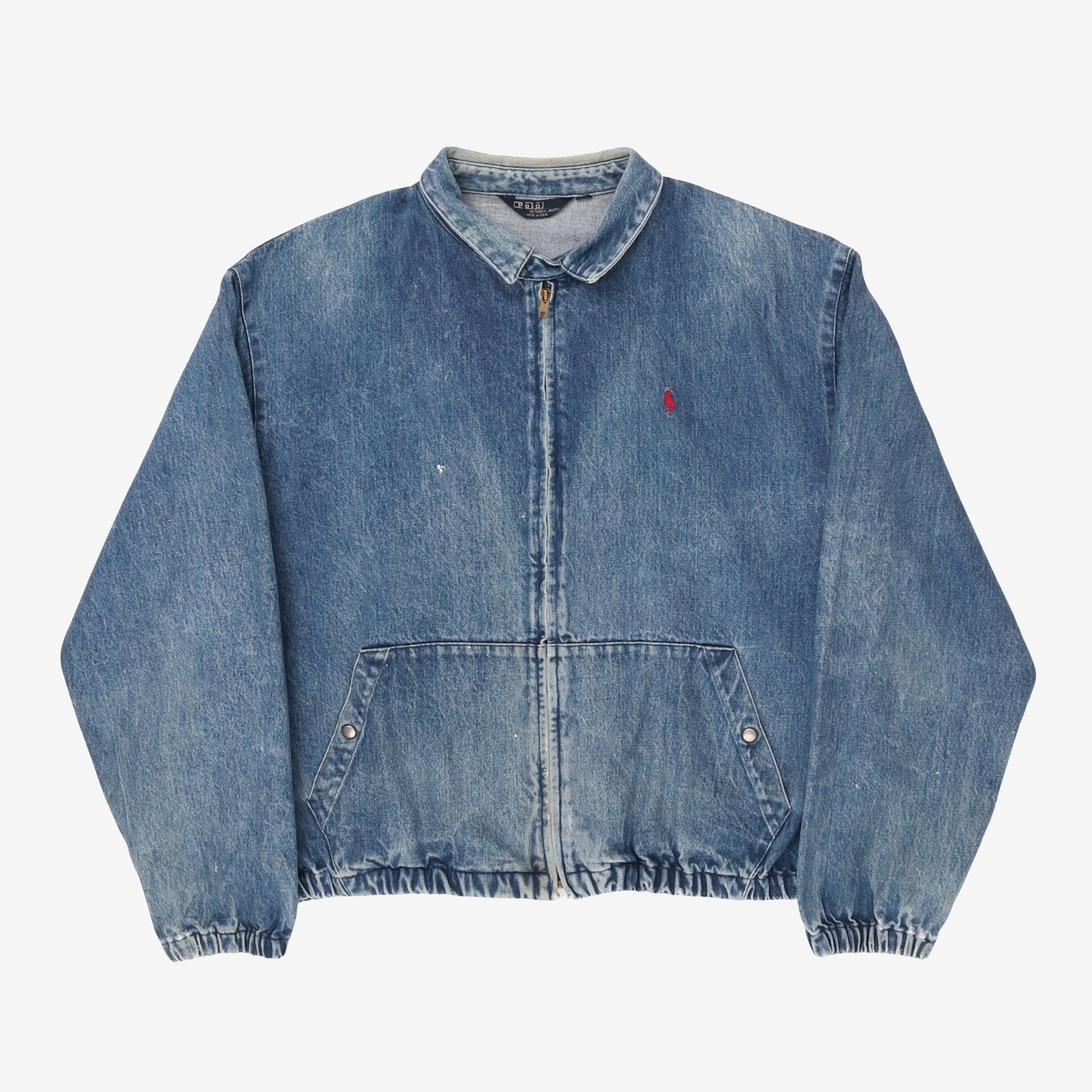 Denim Bomber Harrington Jacket