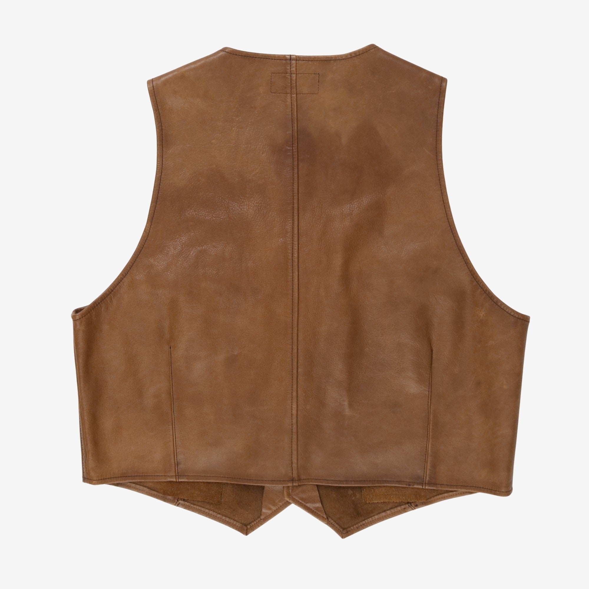 Vintage Leather Utility Vest Jacket