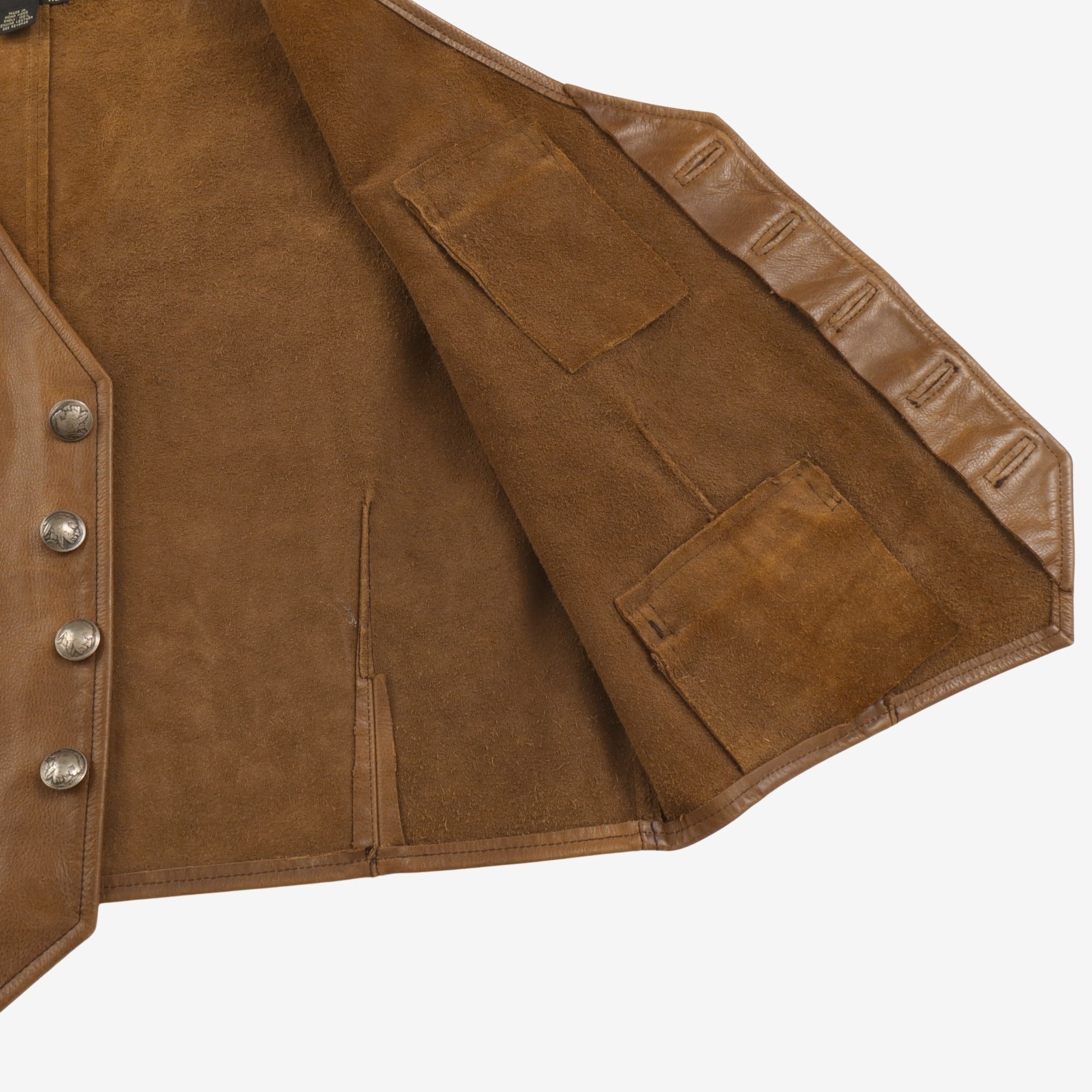 Vintage Leather Utility Vest Jacket