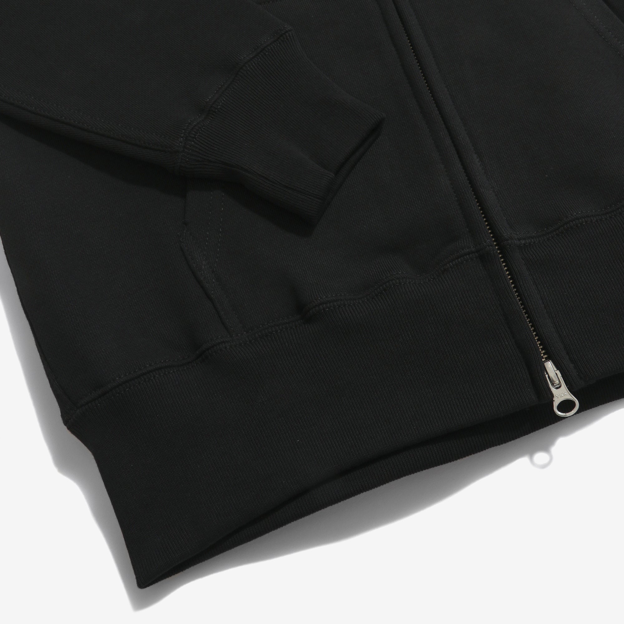 12.7oz Zip-Up Cotton Hoodie (Black)