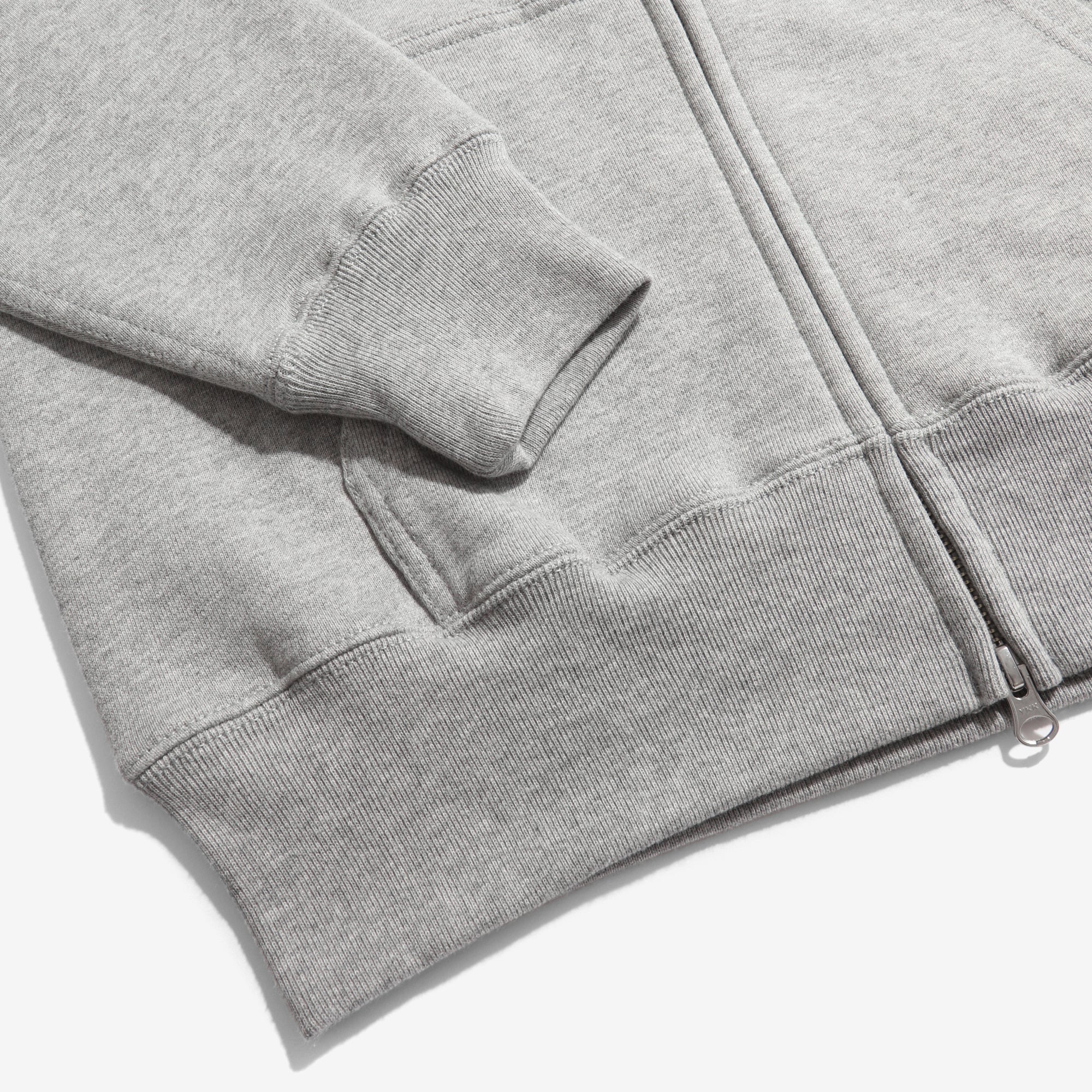 12.7oz Zip-Up Cotton Hoodie (Grey)