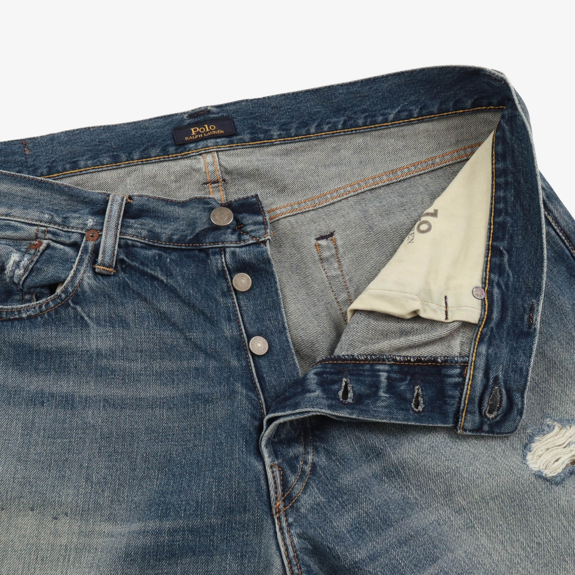 Polo Denim with Boro/Repair