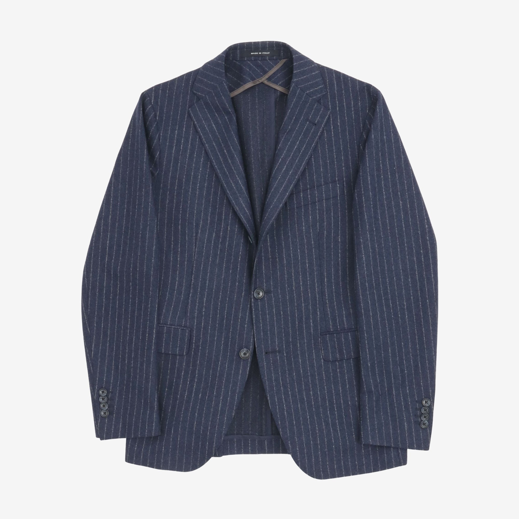 Pinstripe Wool Flannel Suit