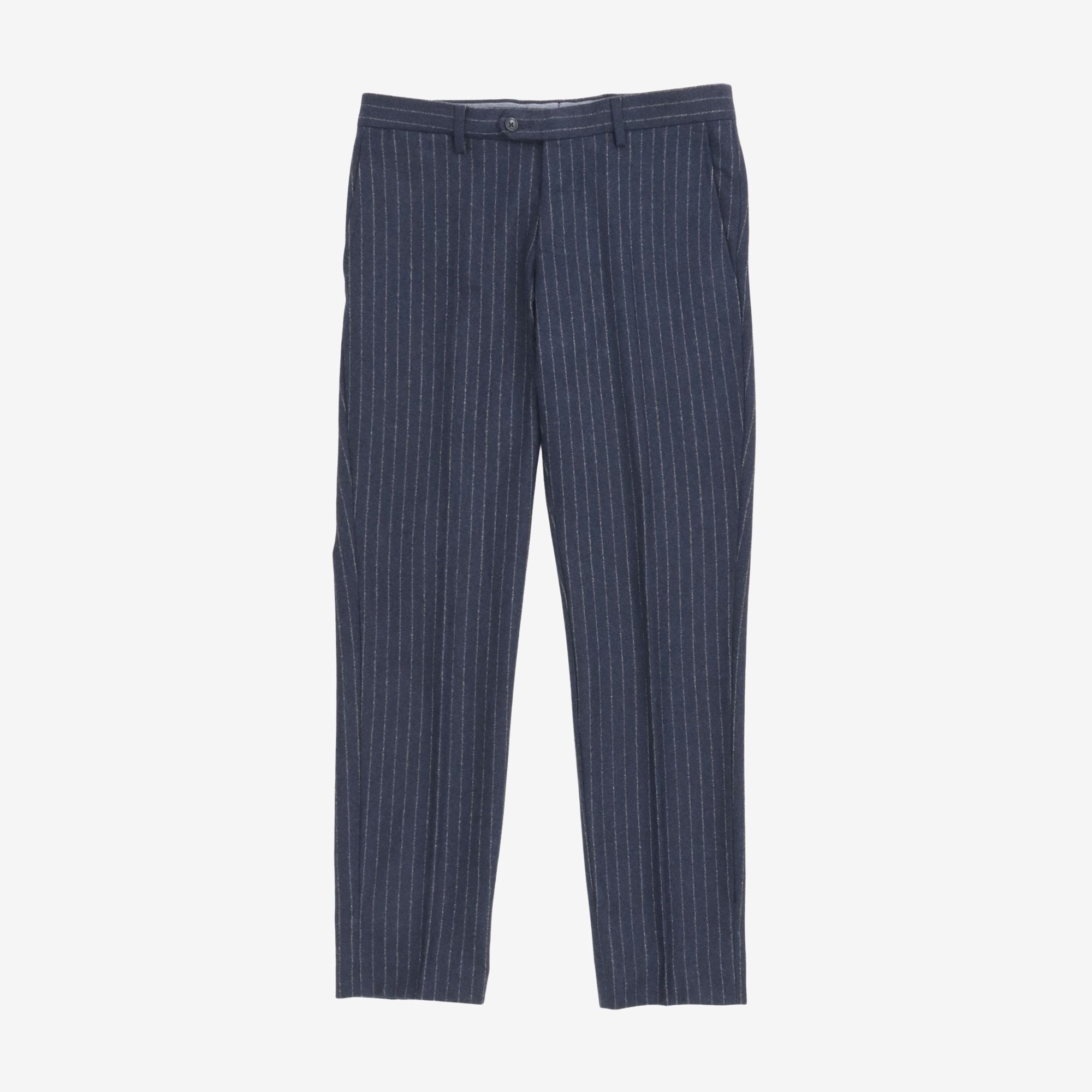 Pinstripe Wool Flannel Suit