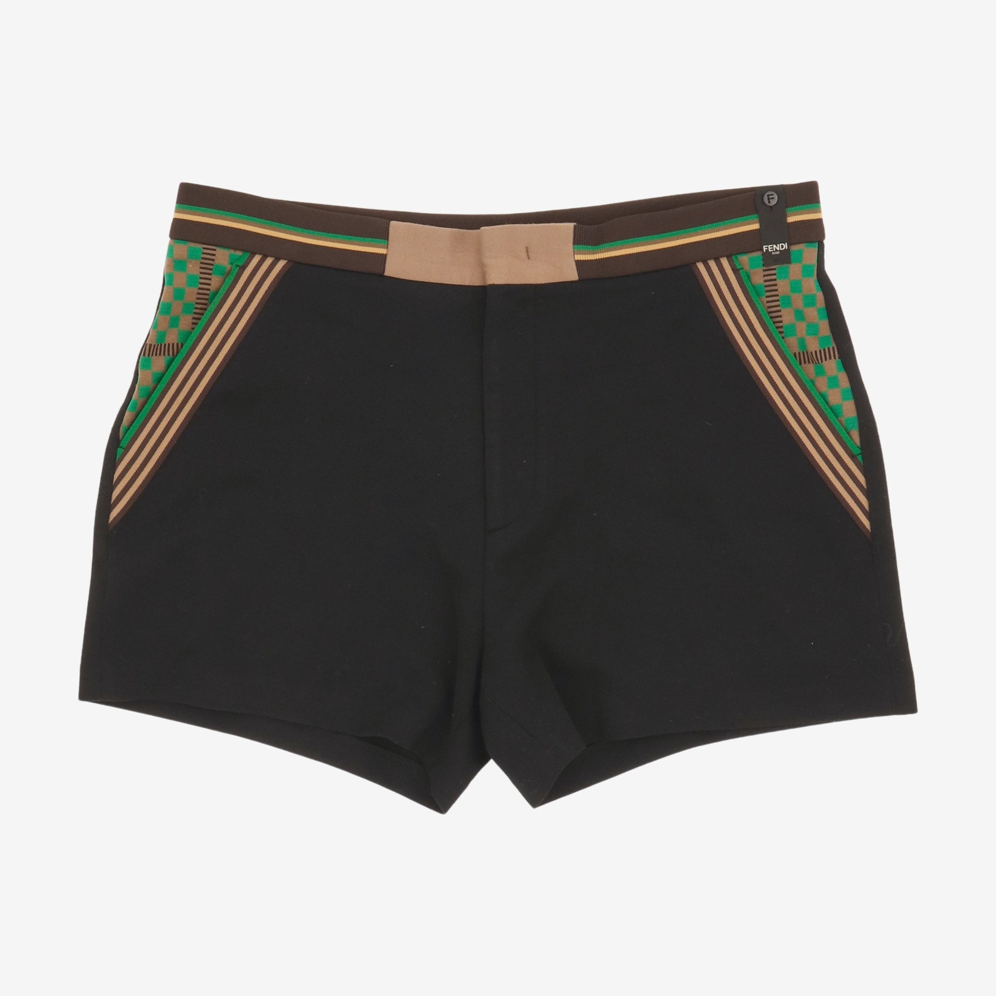 Knit Striped Trim Detail Short Shorts