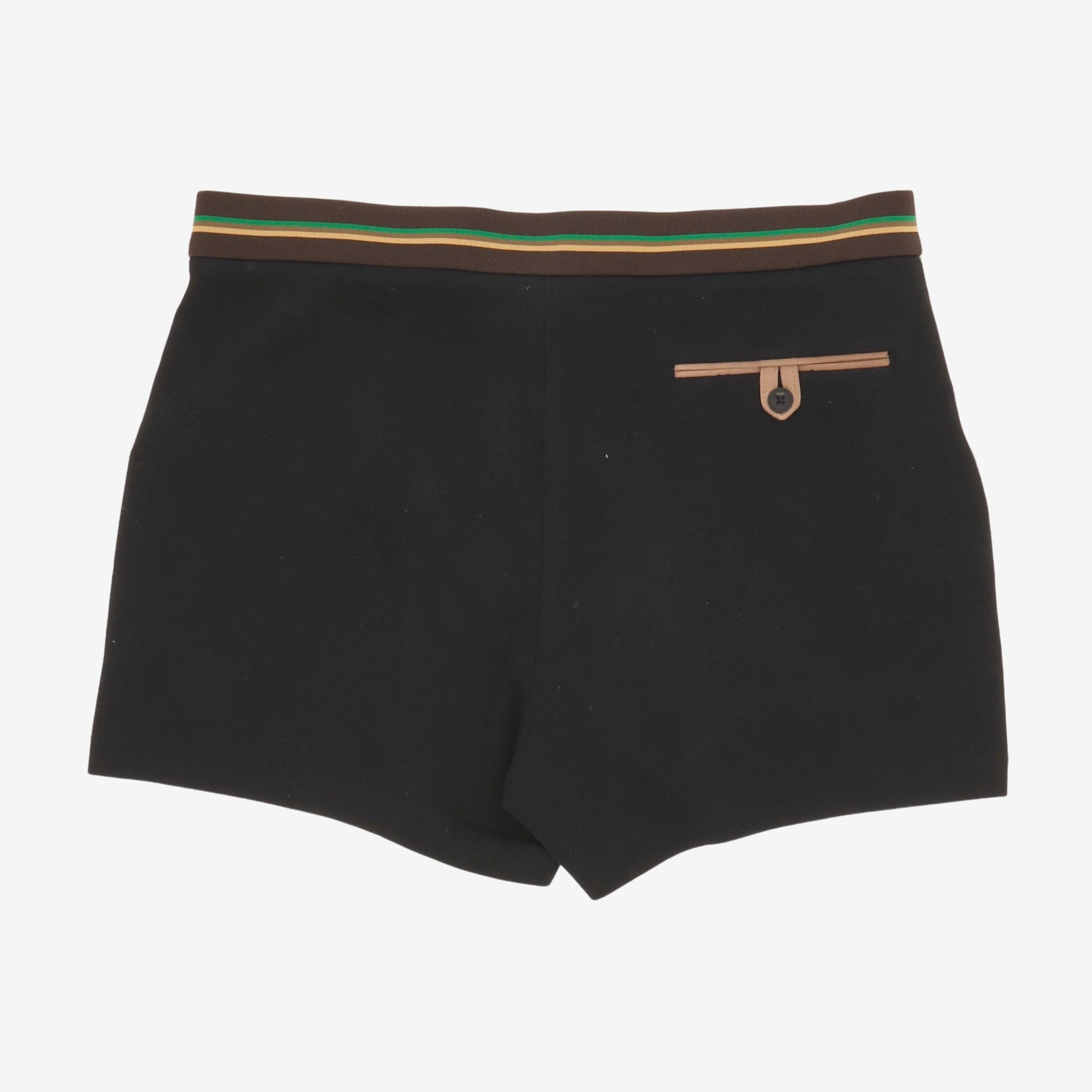 Knit Striped Trim Detail Short Shorts