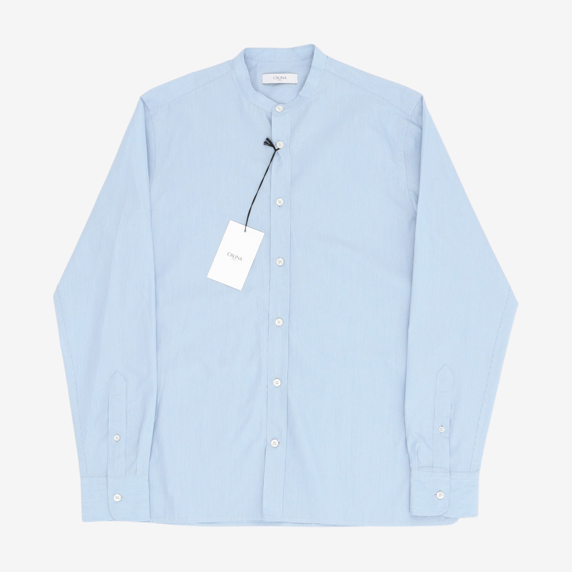 Grandad Collar Striped Shirt