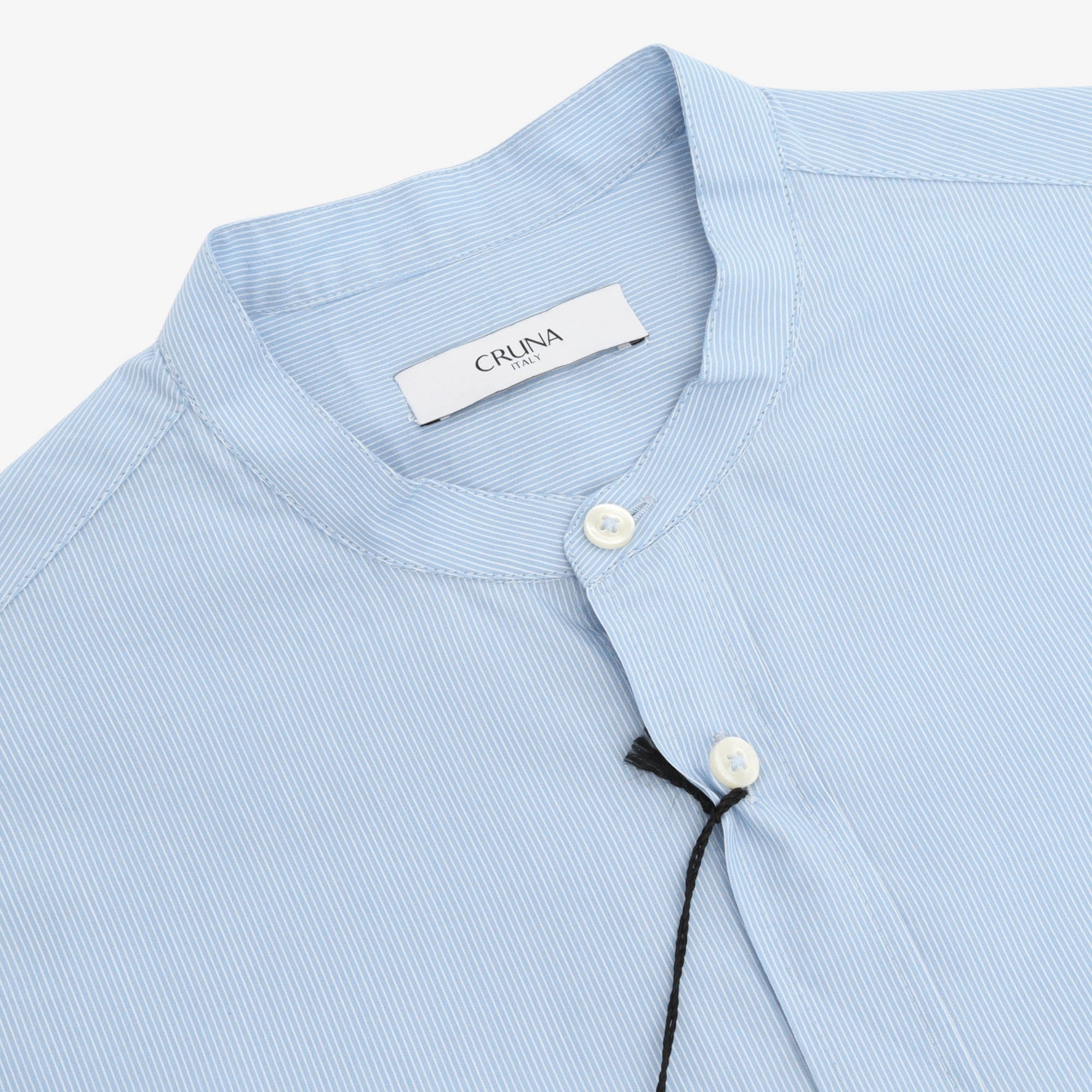 Grandad Collar Striped Shirt