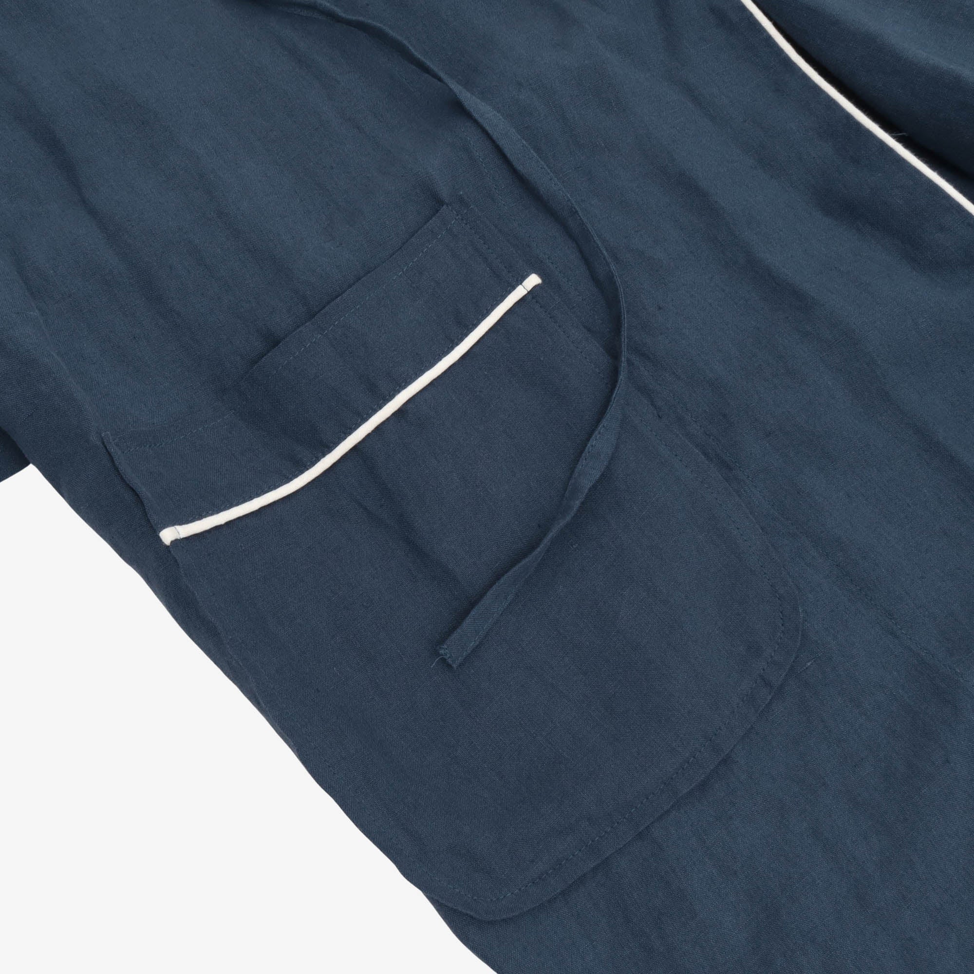 Piped Linen Robe