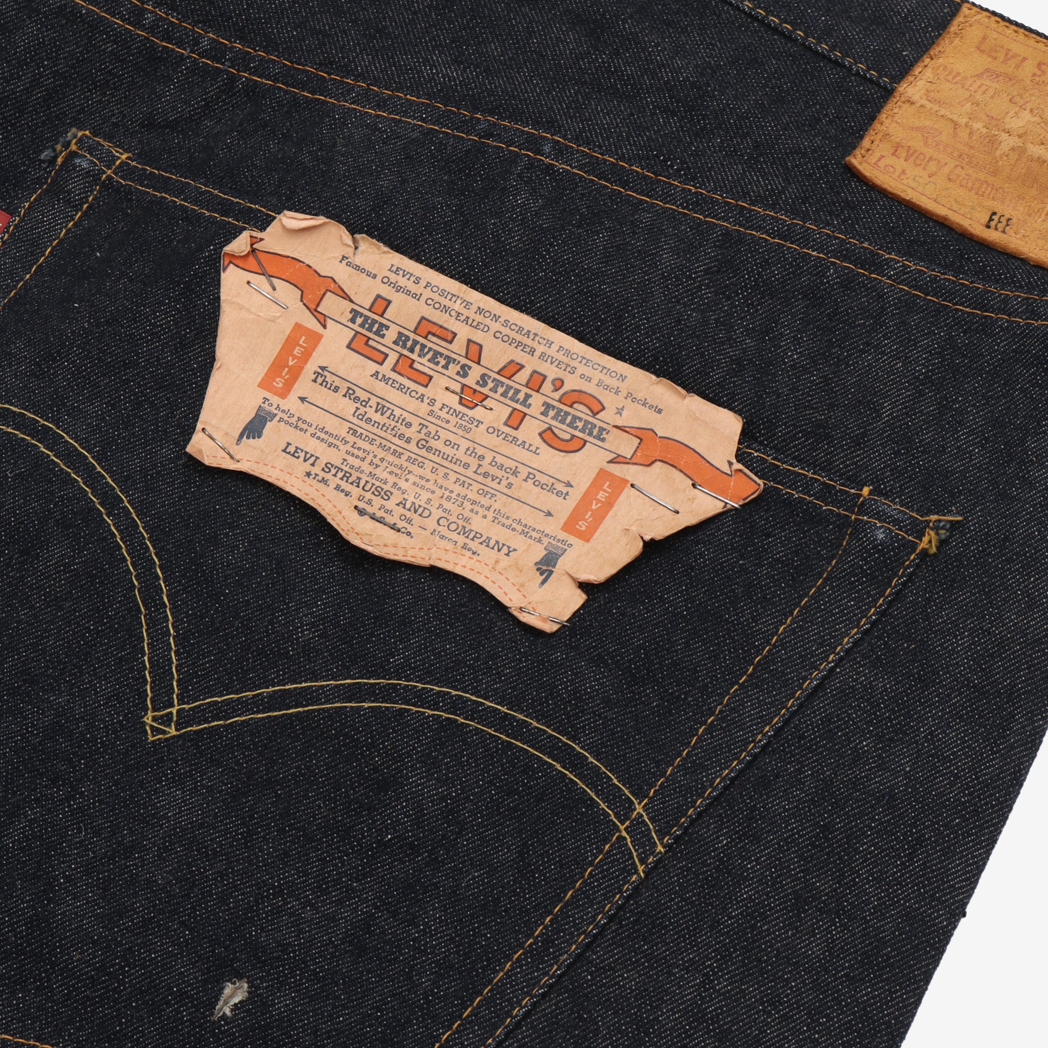 Vintage 1950s/60s Lot 502SX Selvedge Denim 'Big E' (Store Display 76W x 45L)