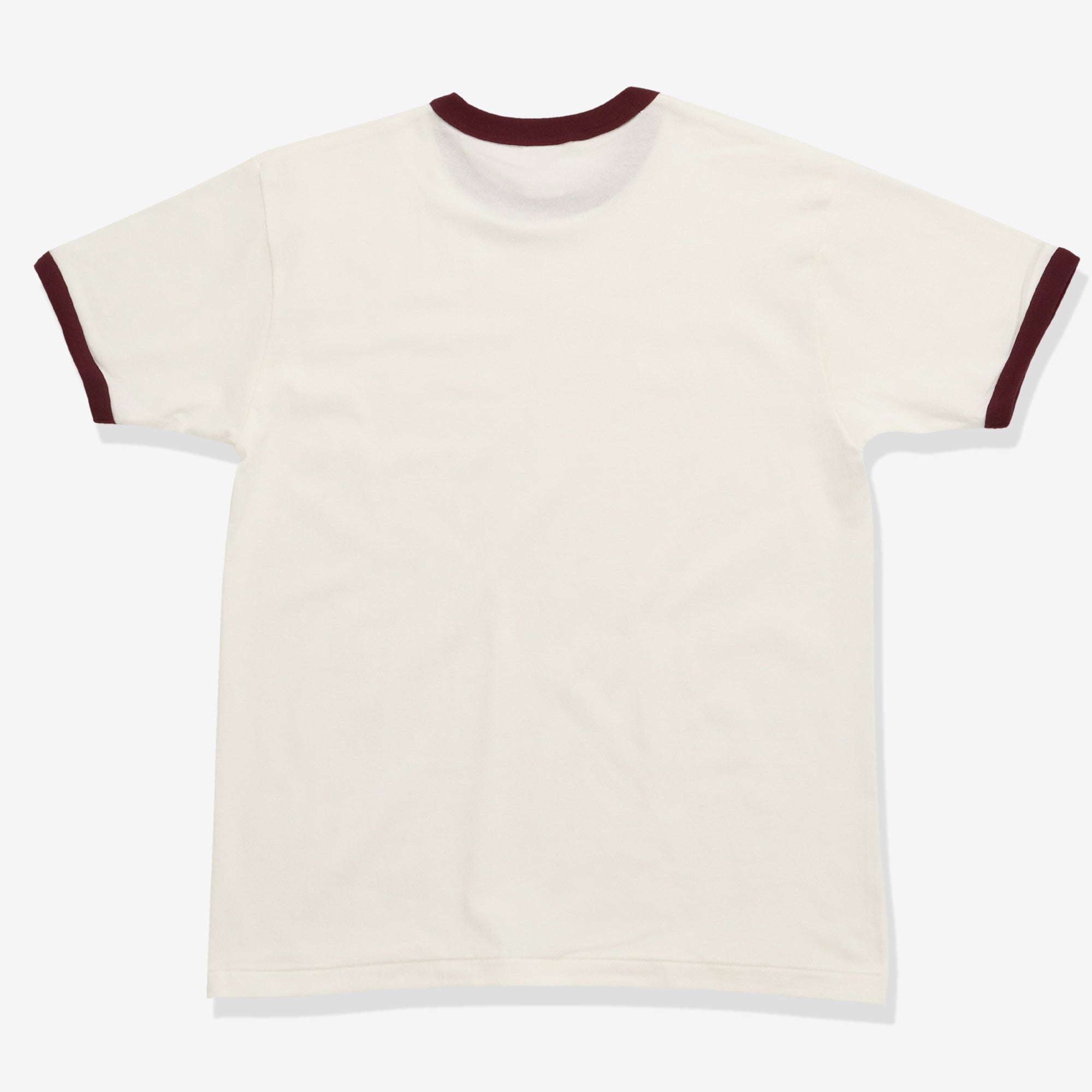 Ringer Tee - Ecru / Burgundy