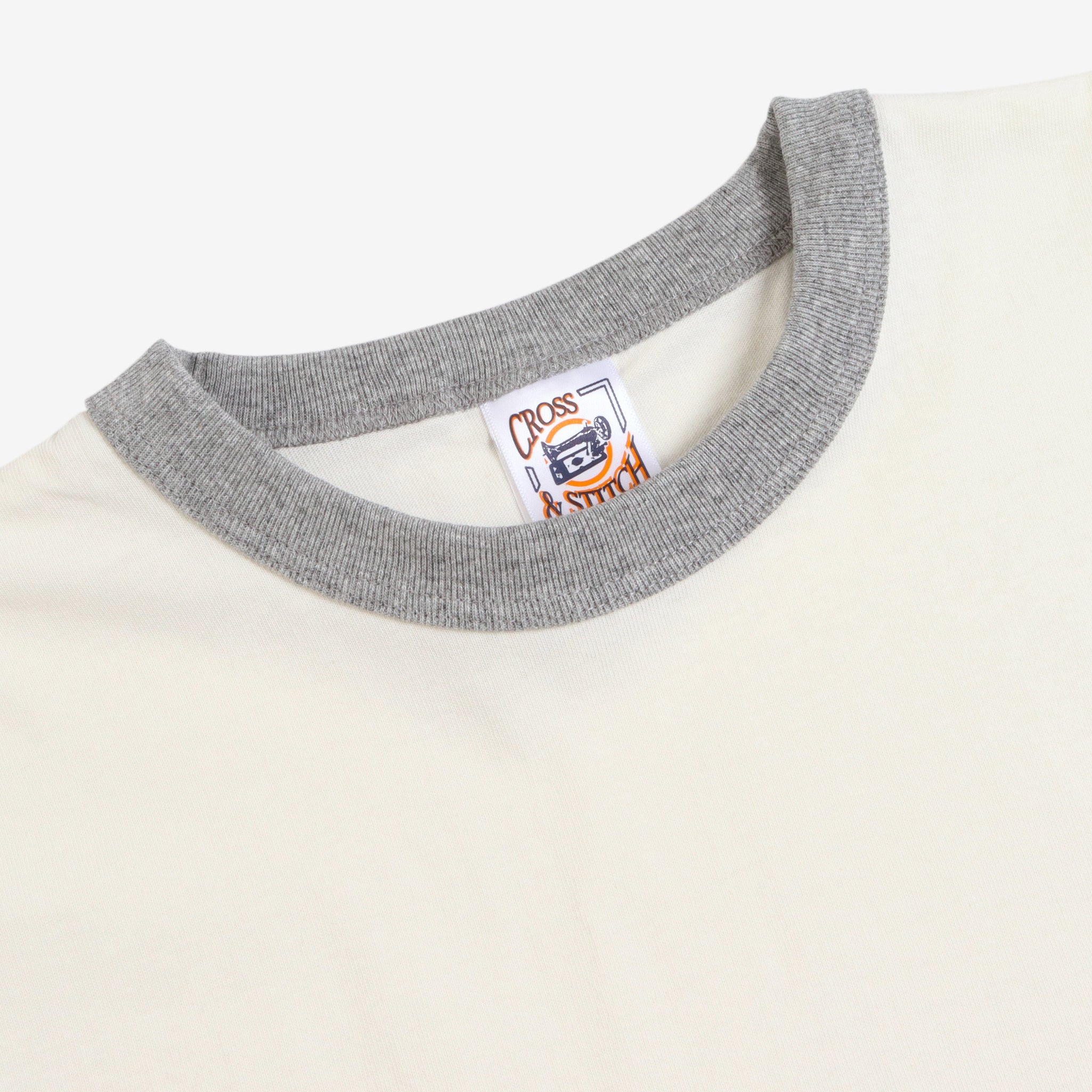 Ringer Tee - Ecru / Grey