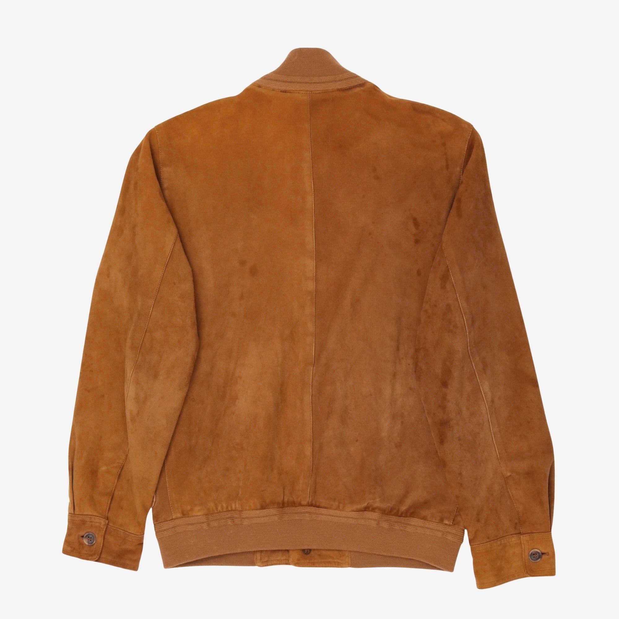 Vintage Suede Bomber Jacket (Ripped)