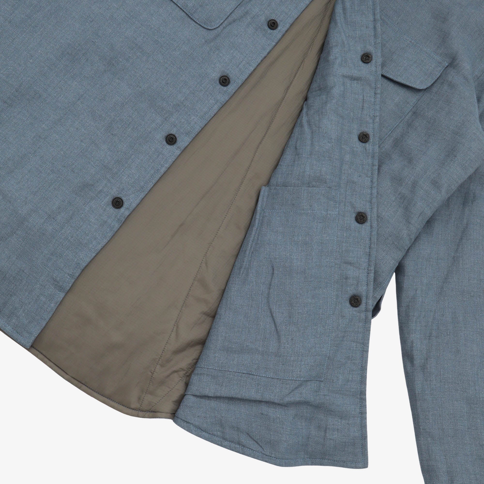 Linen Padded Shirt Jacket