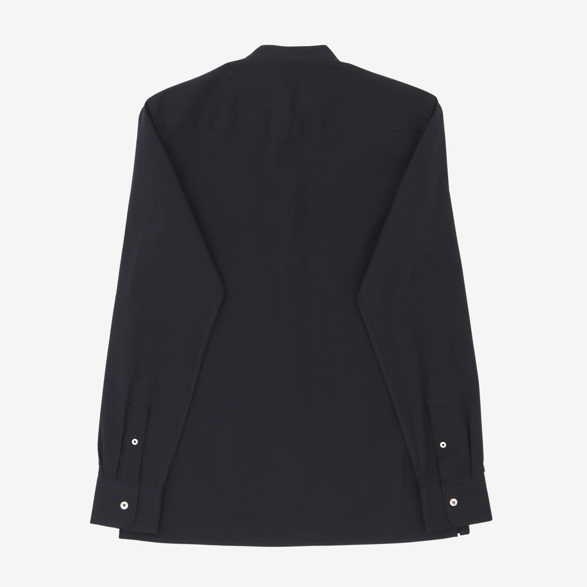 Panarea Collarless Seersucker Shirt