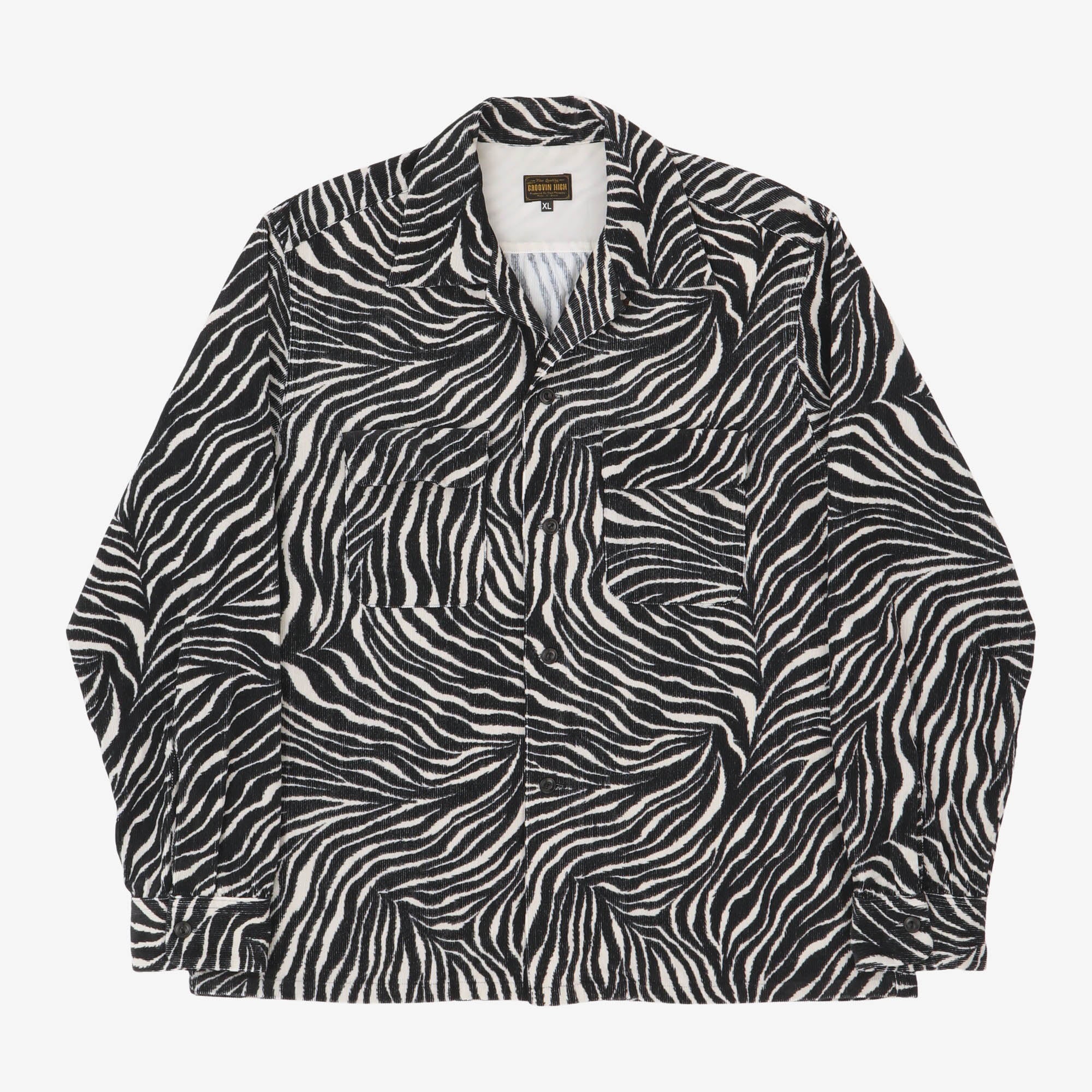 Zebra Print Corduroy Shirt