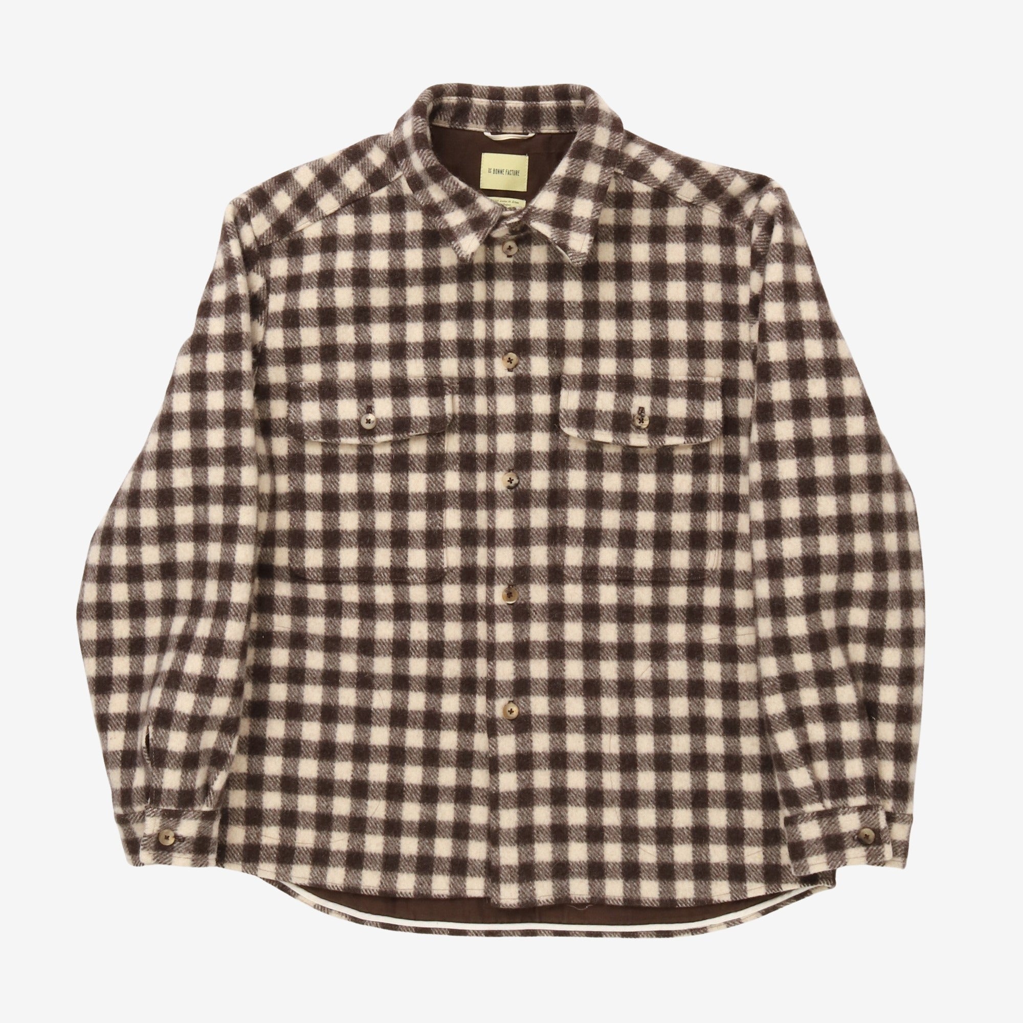 Houndstooth Wool Overshirt