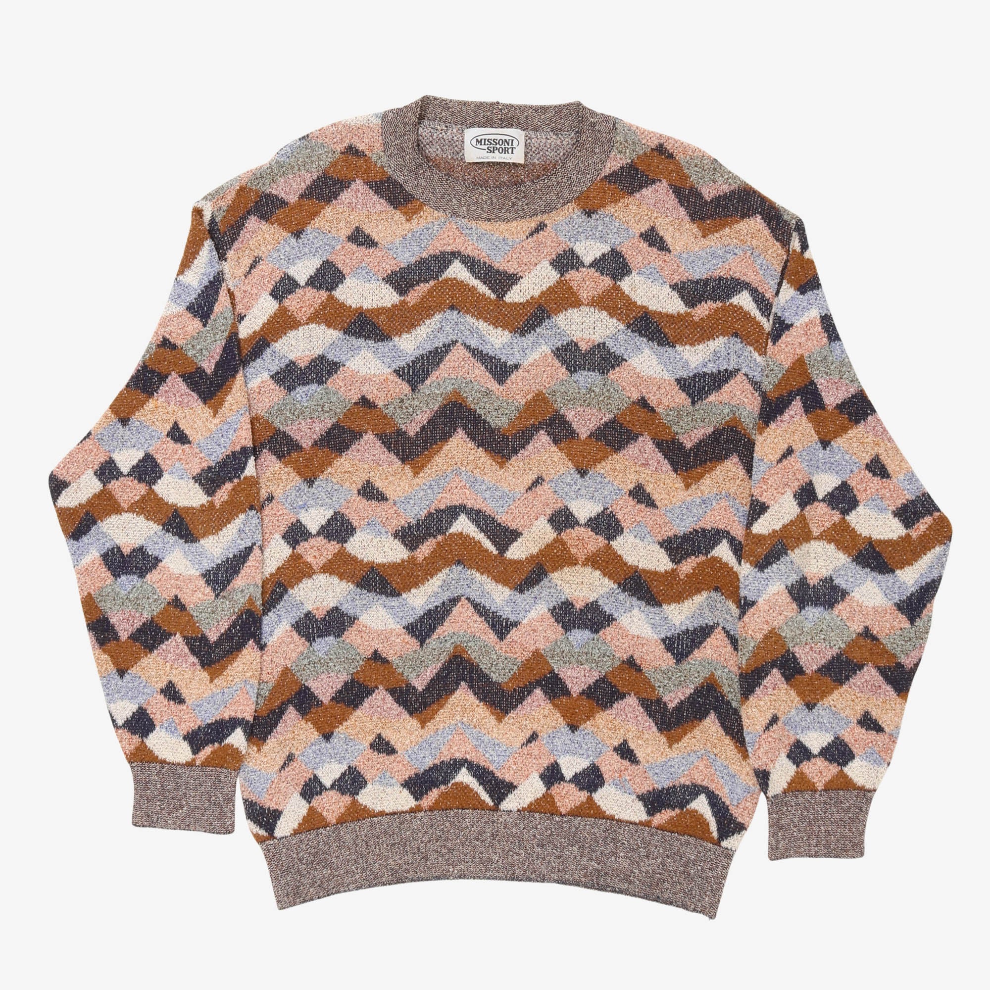 Geometric Print Crewneck Sweater