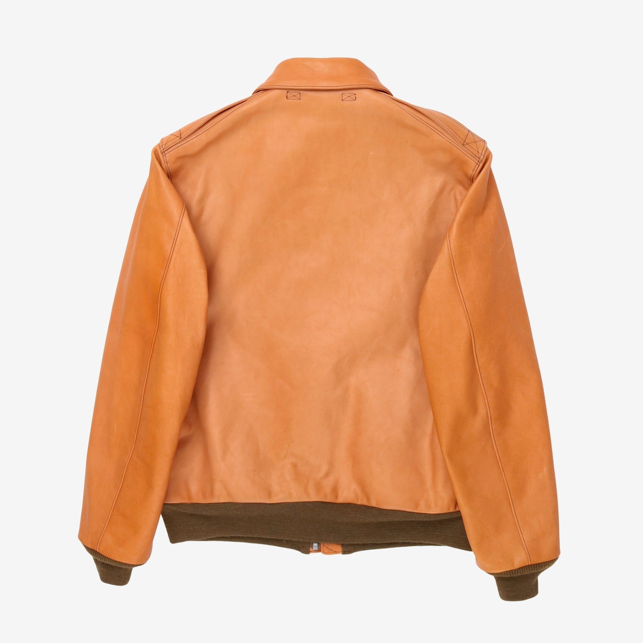 Type A-2 Raw Sienna Leather Jacket
