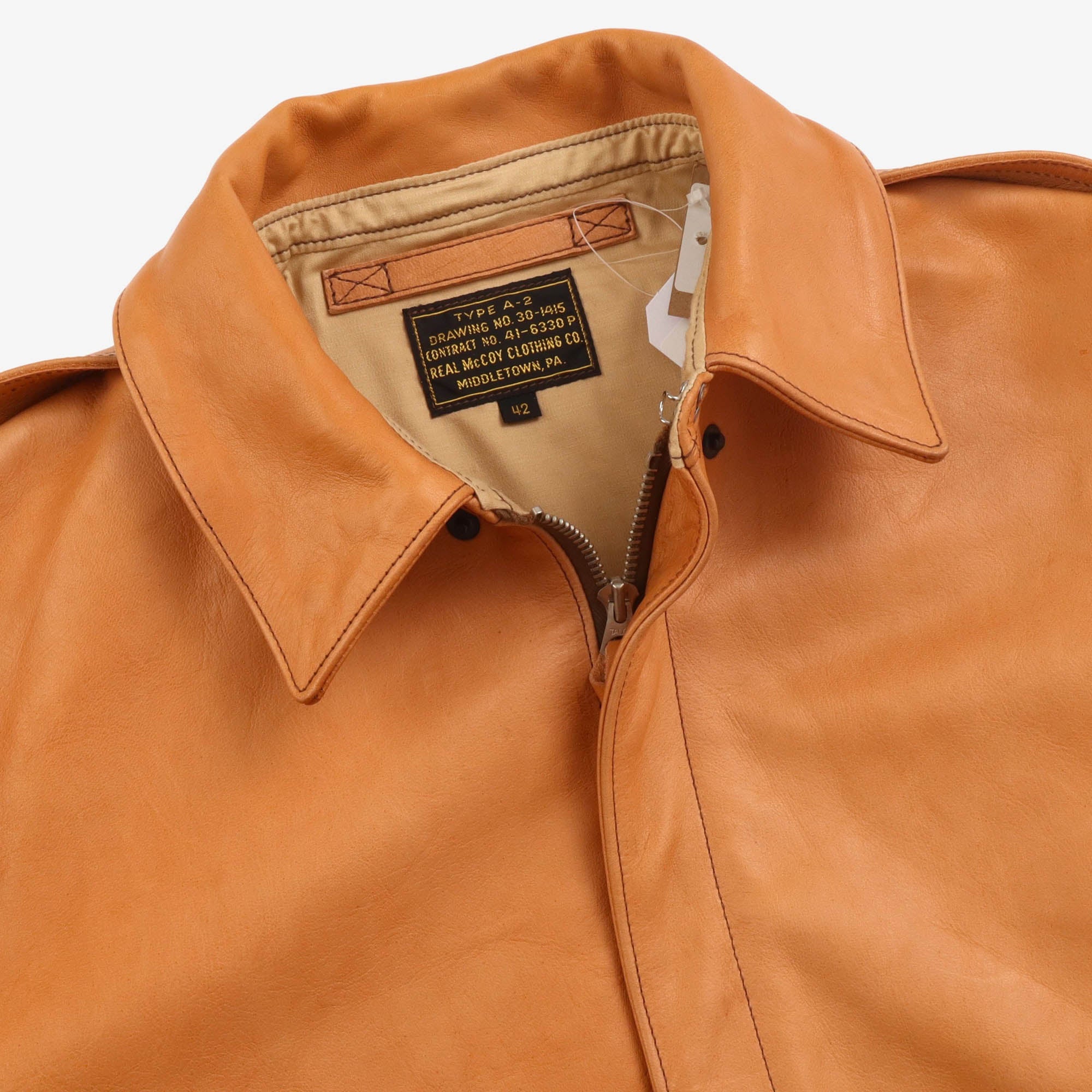 Type A-2 Raw Sienna Leather Jacket