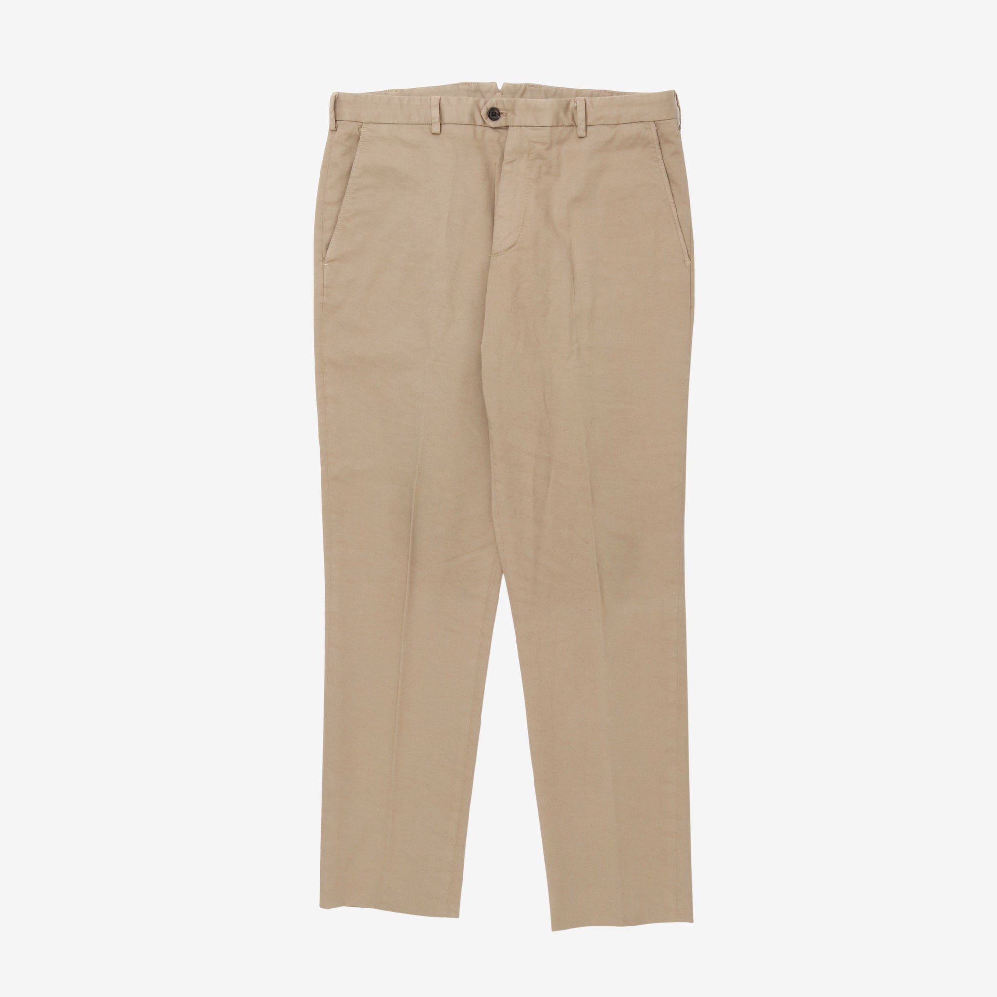 Flat Front Twill Trousers
