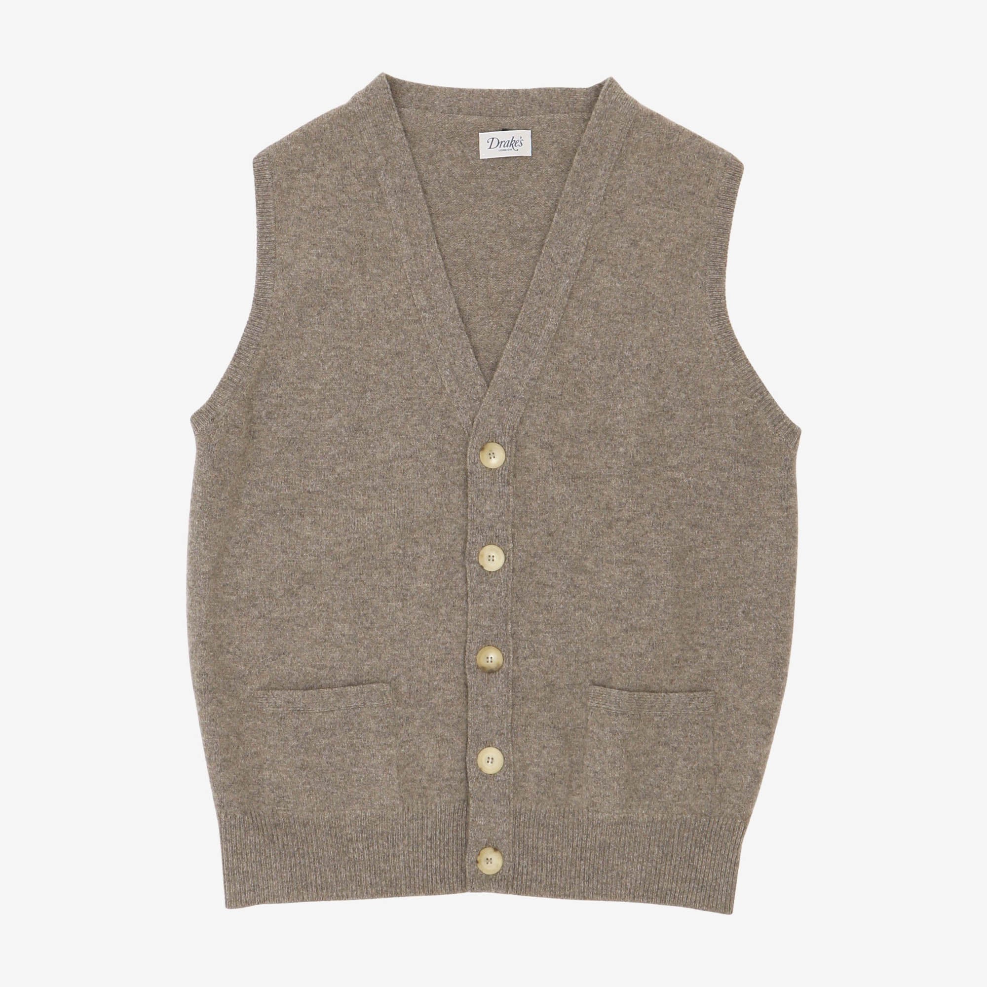 Lambswool Sleeveless Cardigan
