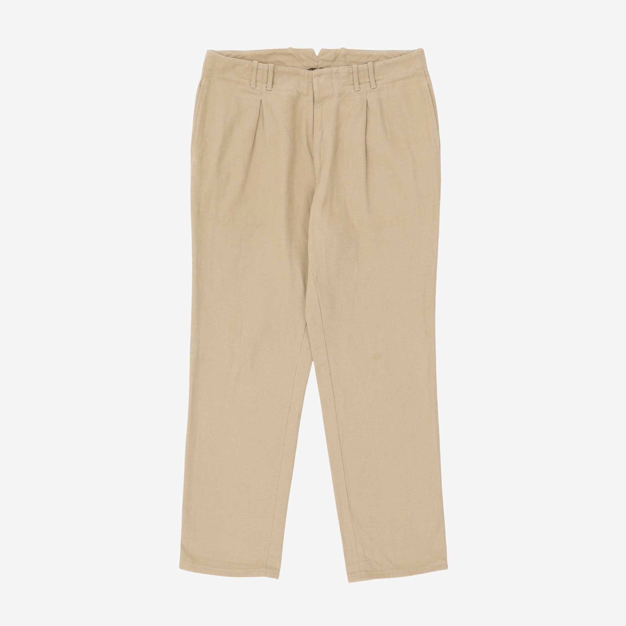Duck Canvas Pleated Trousers