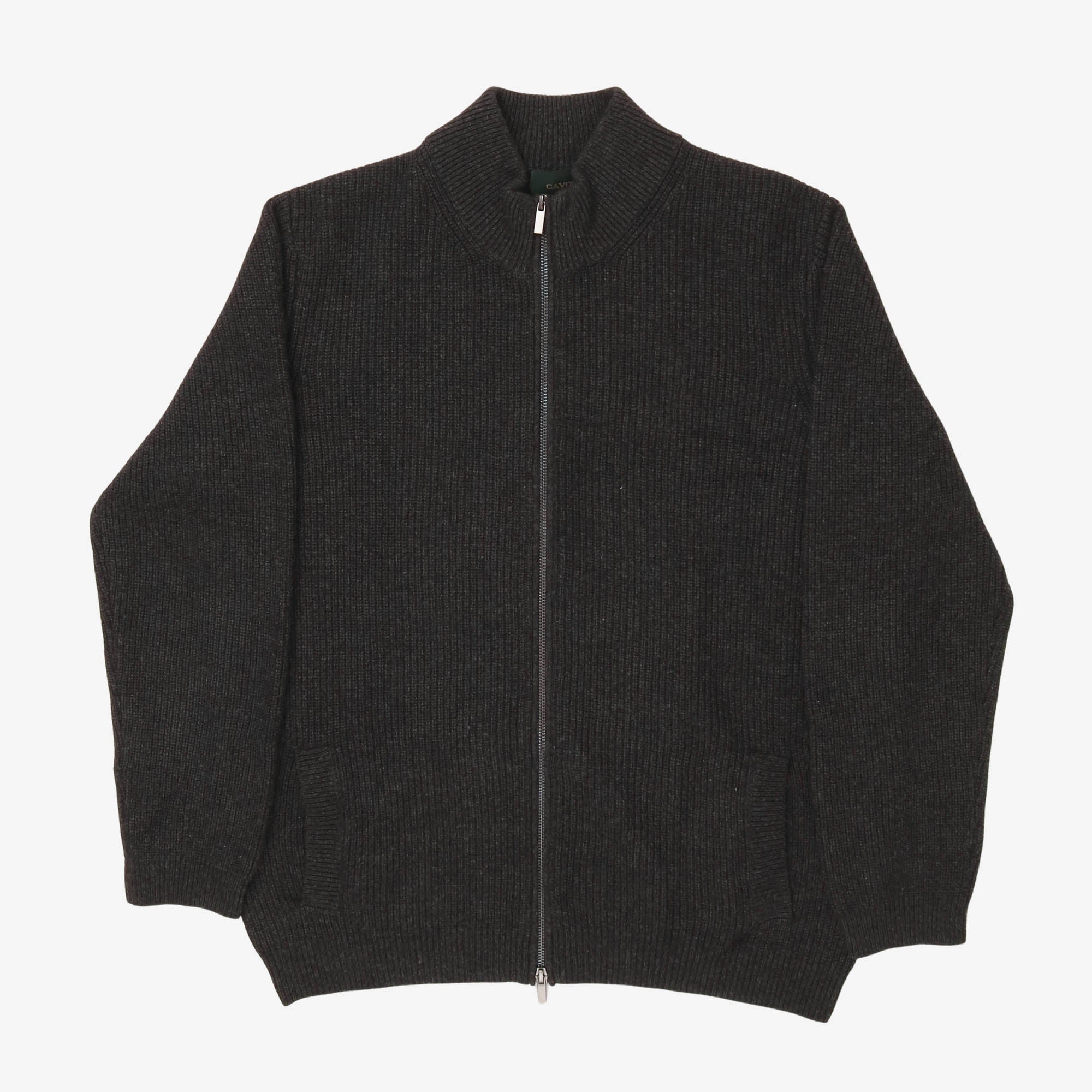 Ribbed Cashmere Wool Cardigan