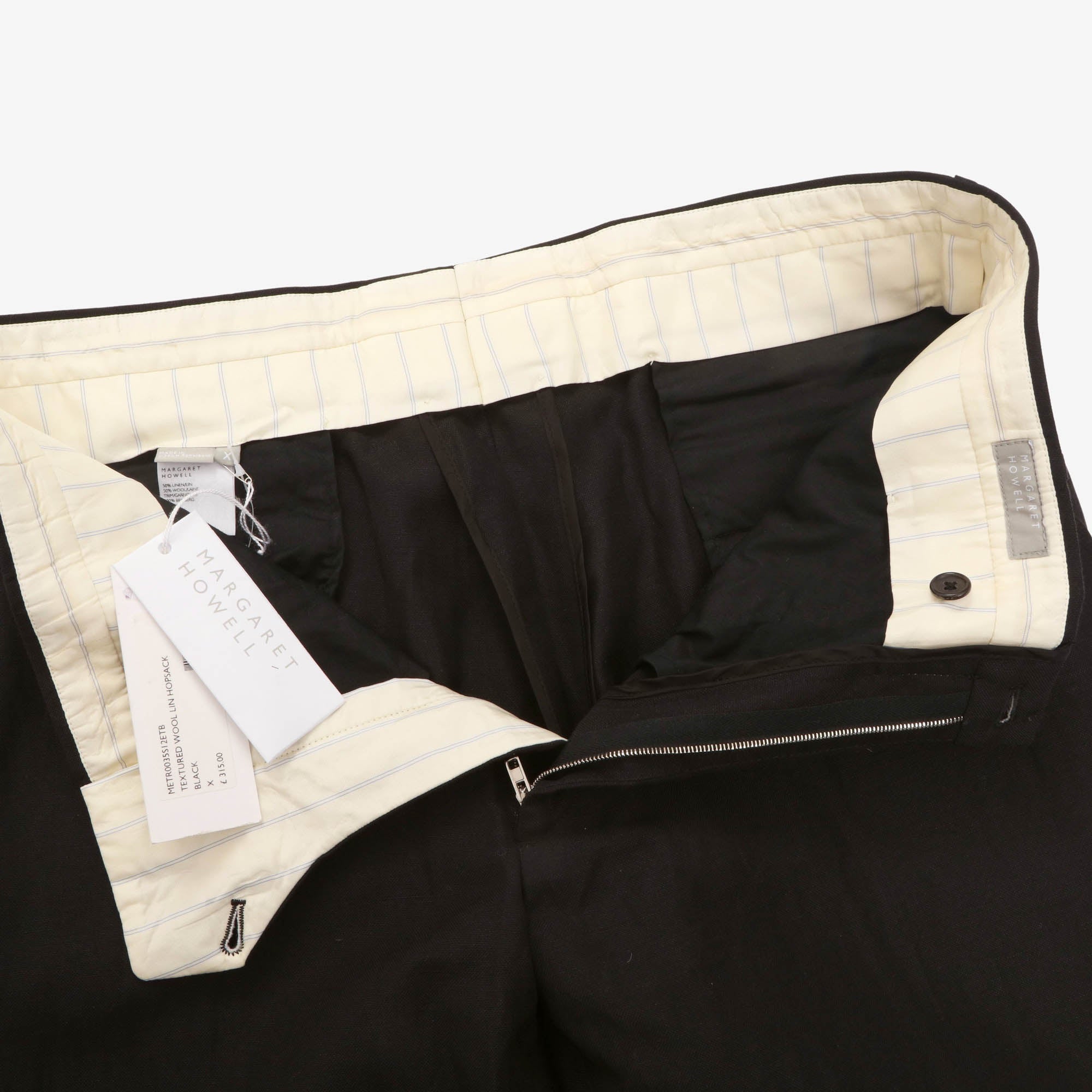 Wool Linen Hopsack Trousers (36W x 37.5L)