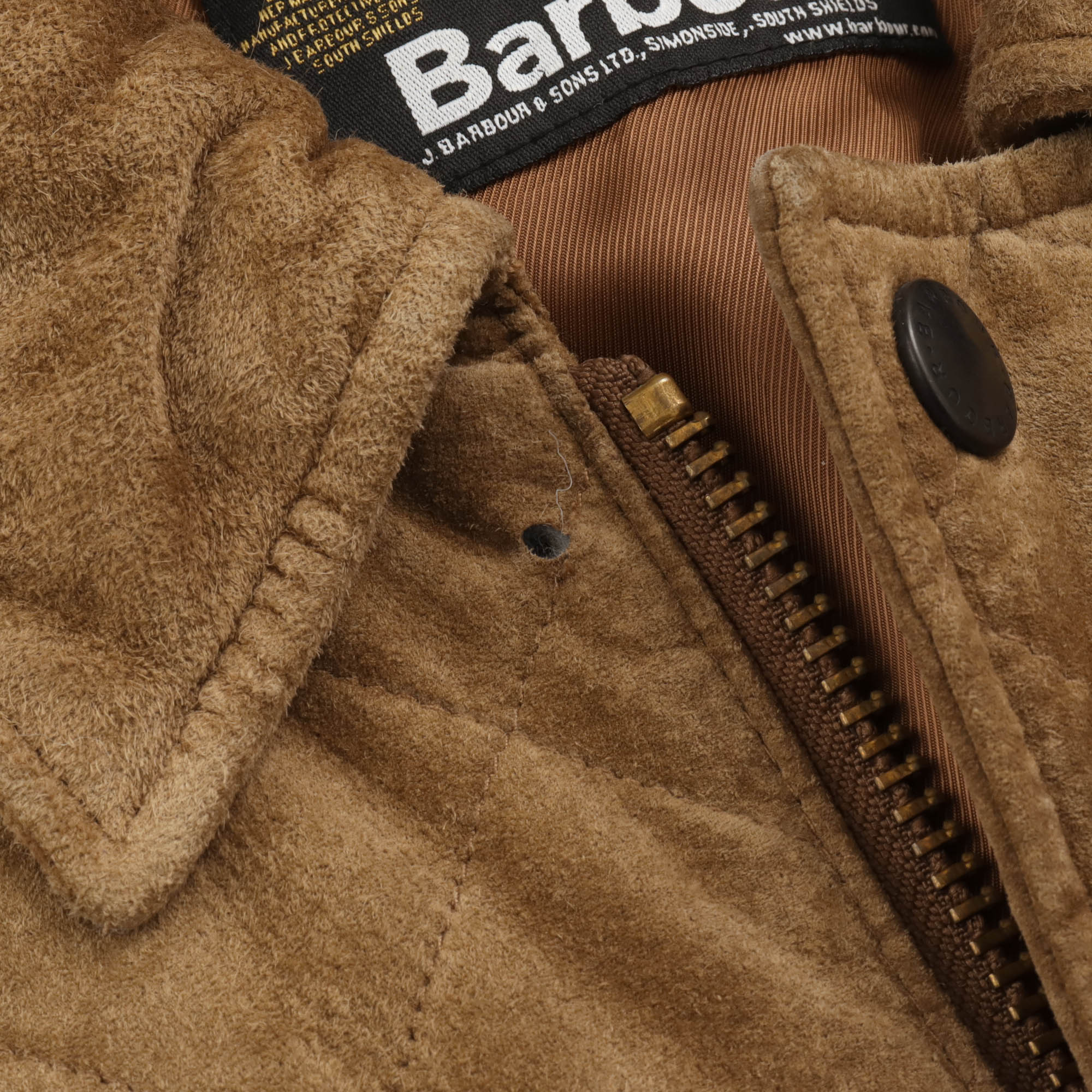 Suede Leather Quilted Jacket