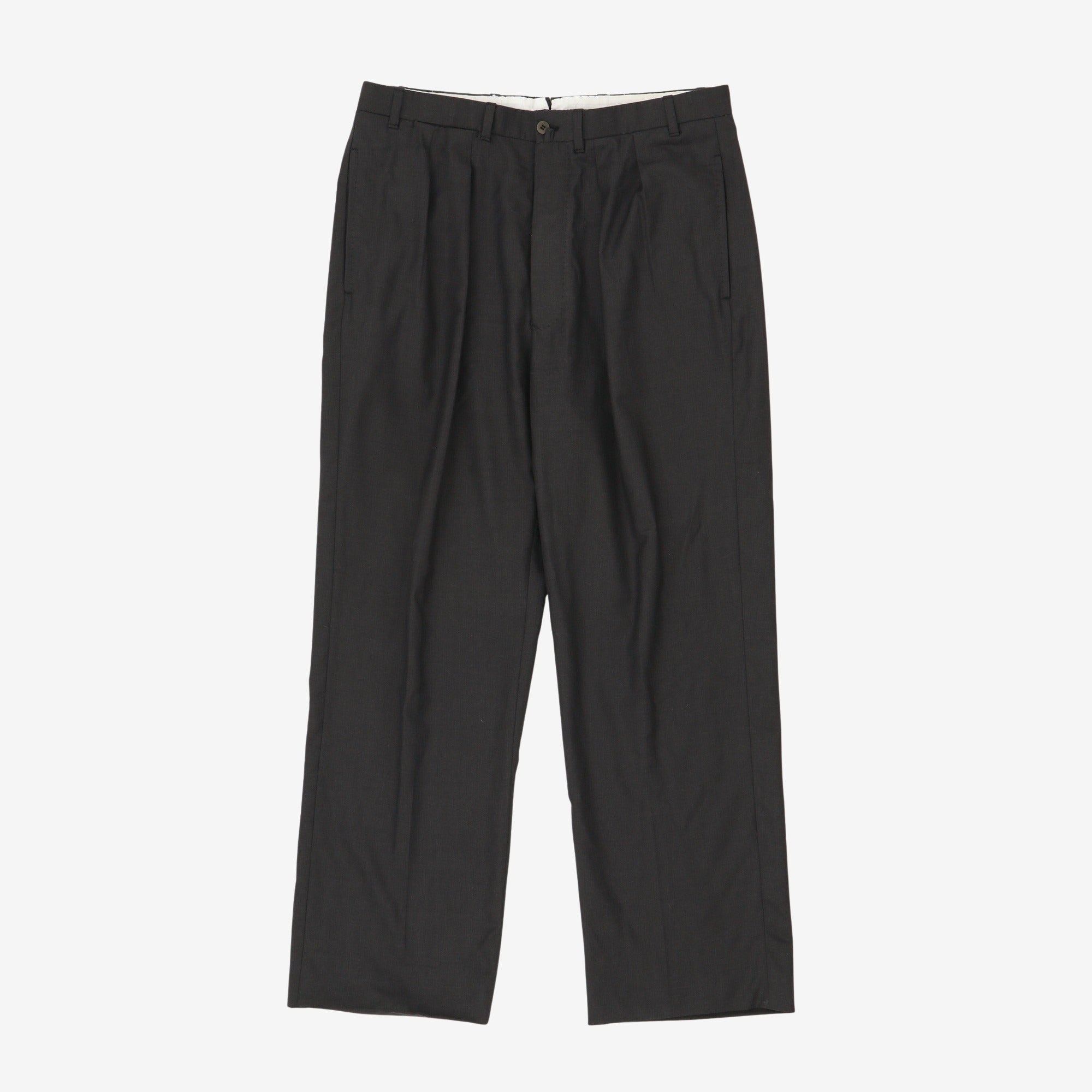 Pleated Wool Trousers (34W x 28.5L)