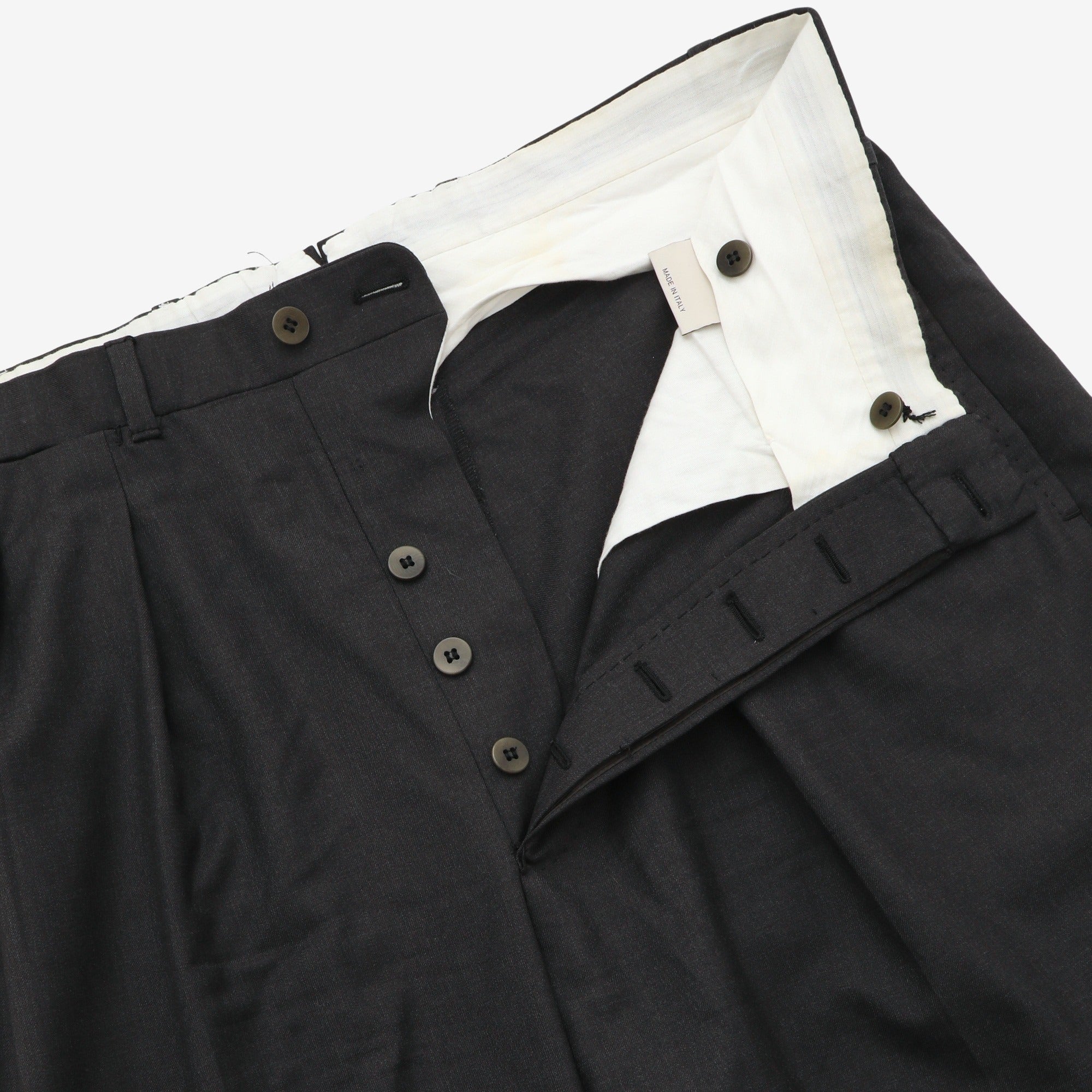 Pleated Wool Trousers (34W x 28.5L)