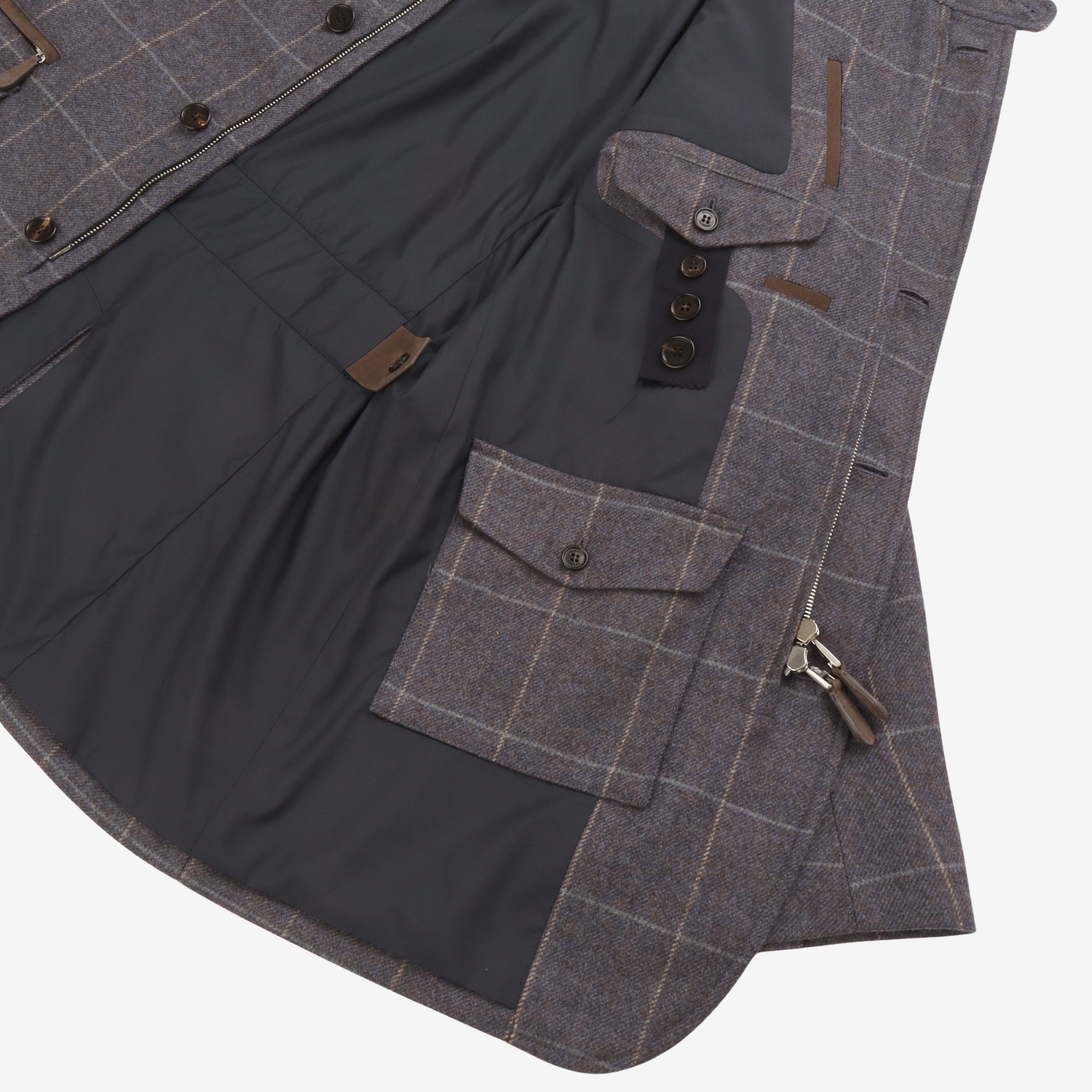 Cashmere Windowpane Hacking Jacket