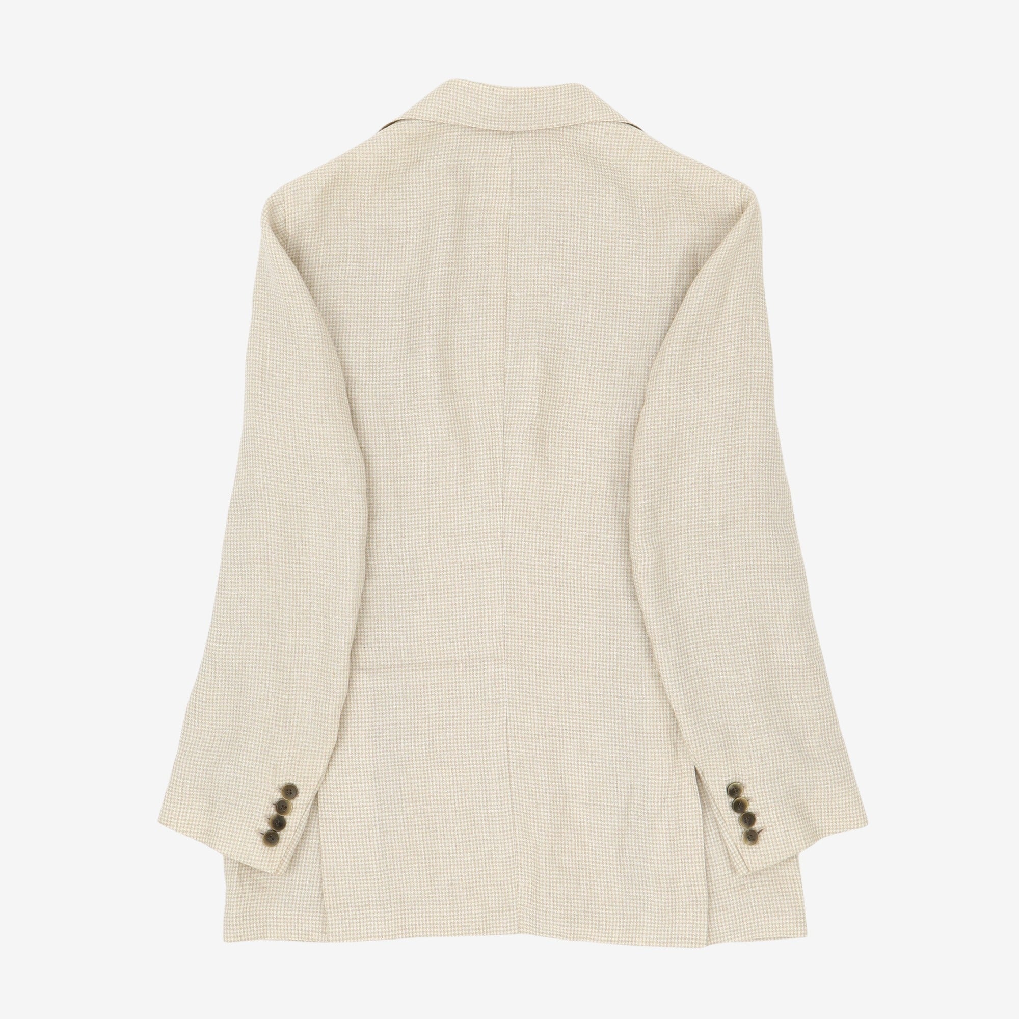 Houndstooth Linen Blazer