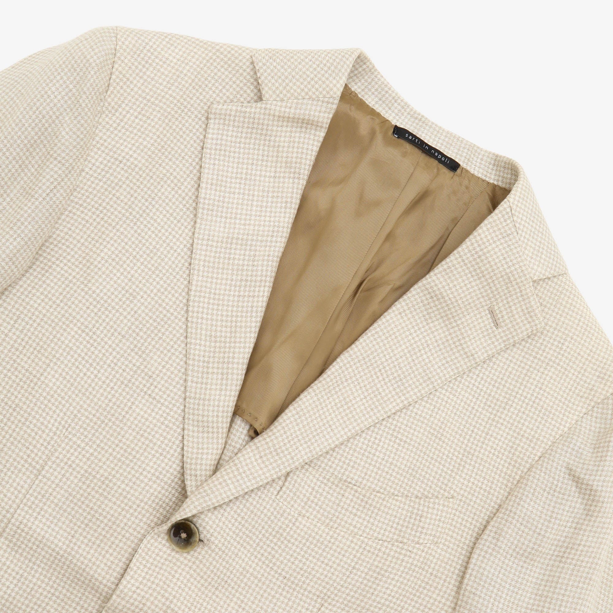 Houndstooth Linen Blazer