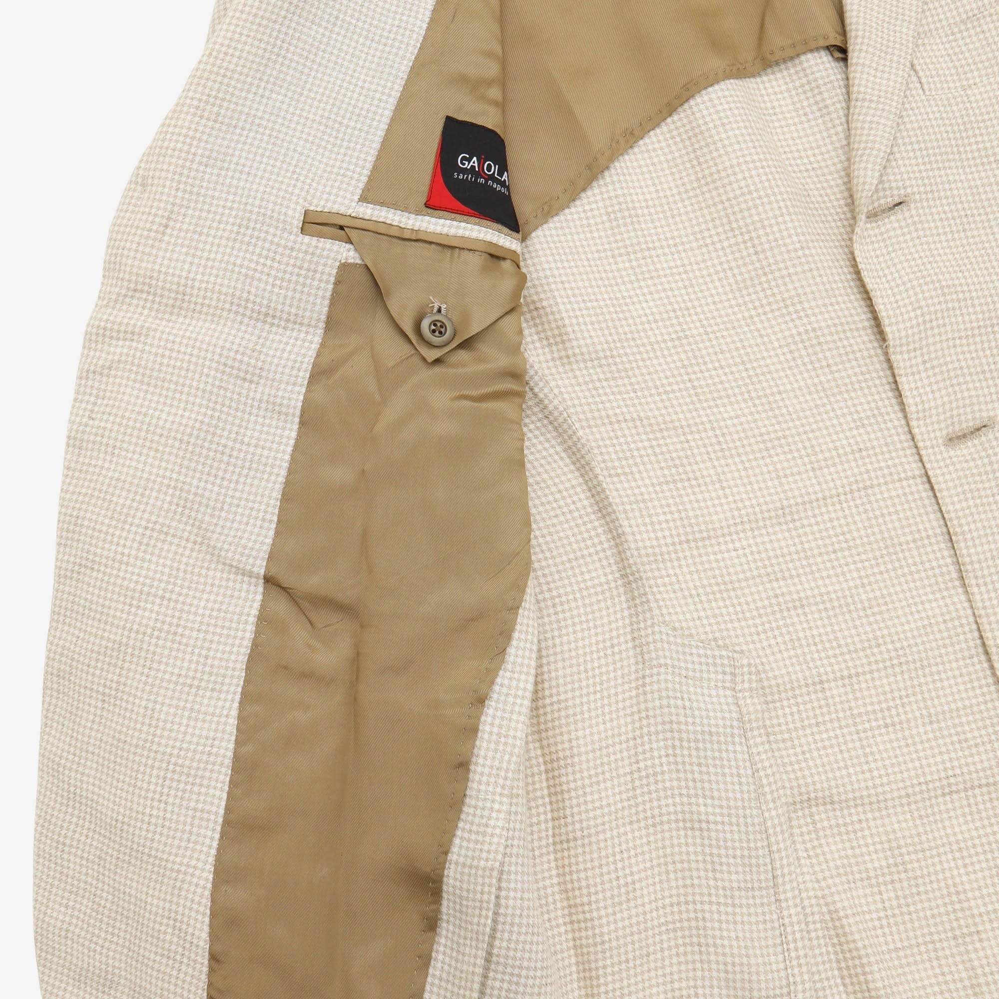 Houndstooth Linen Blazer