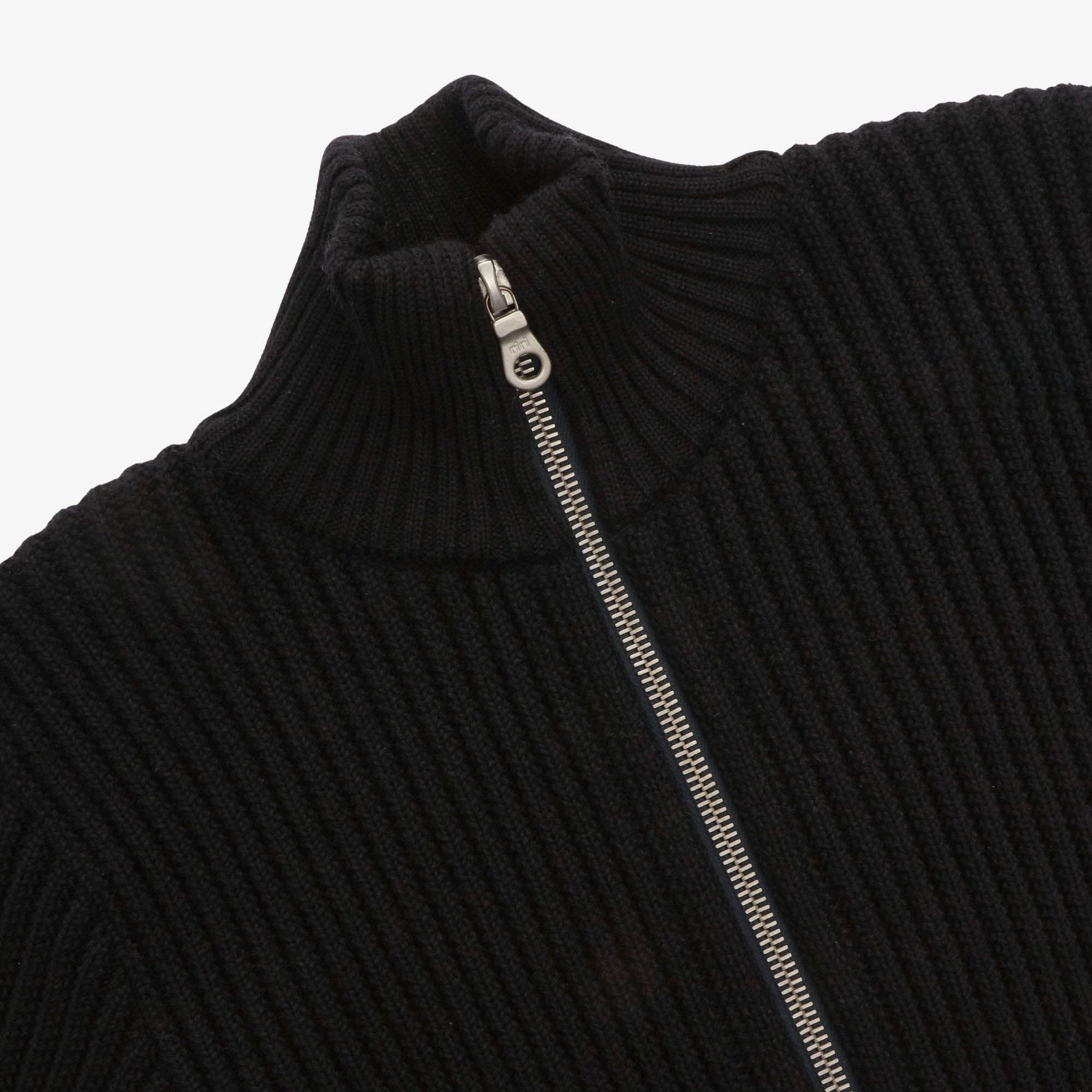 Virgin Wool Zip Up Cardigan