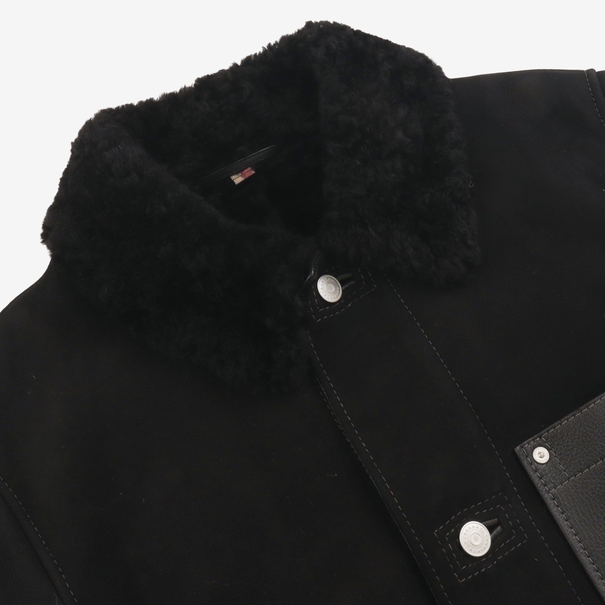 Shearling Collar Contrast Stitch Jacket