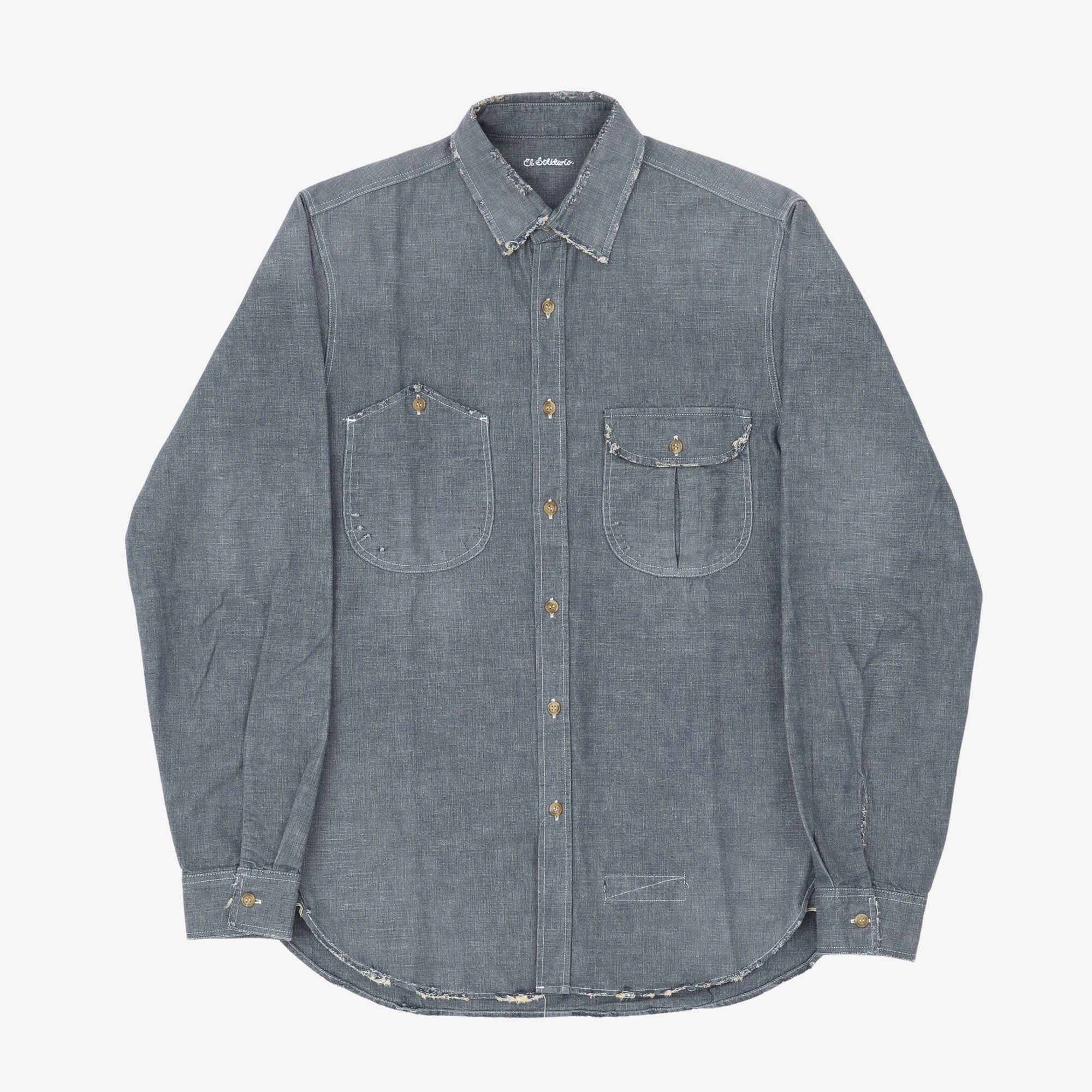 Distressed Chambray Shirt