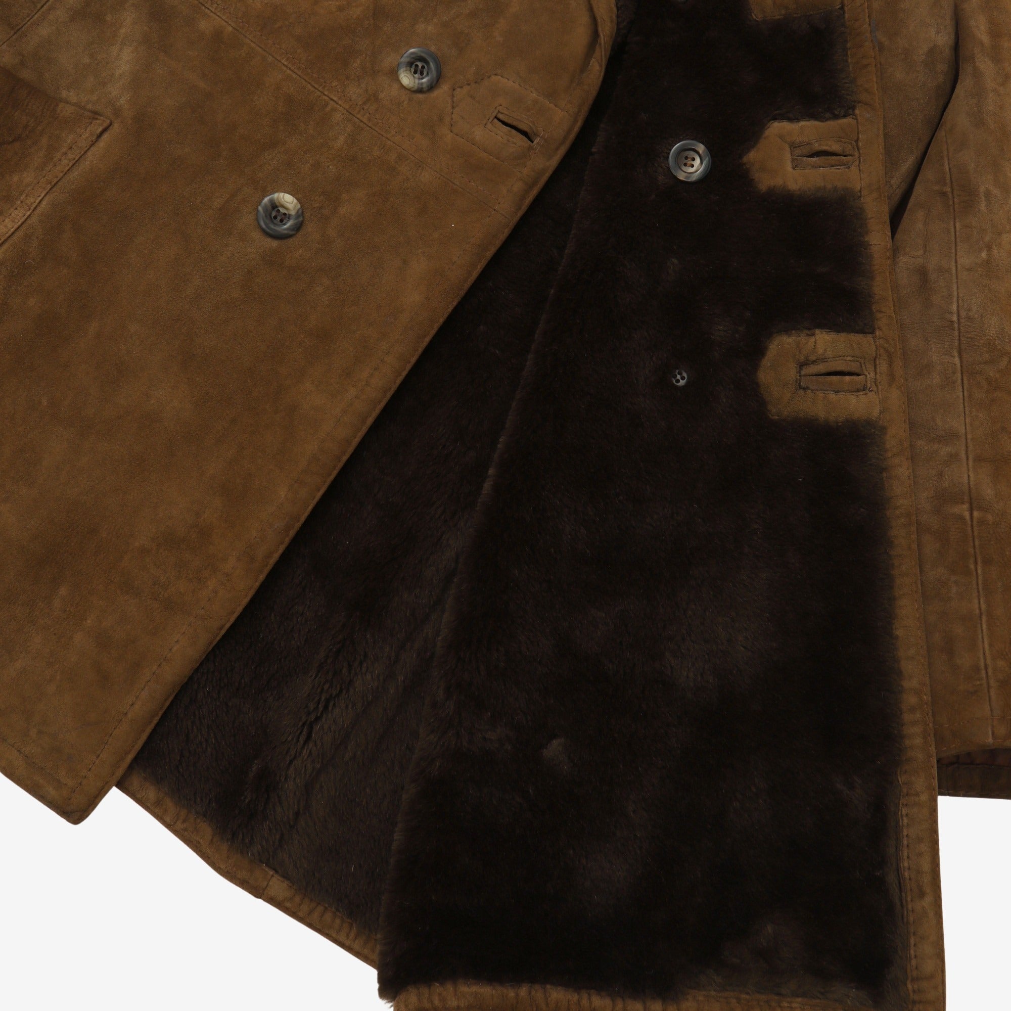 Shearling Lined Suede Peacoat
