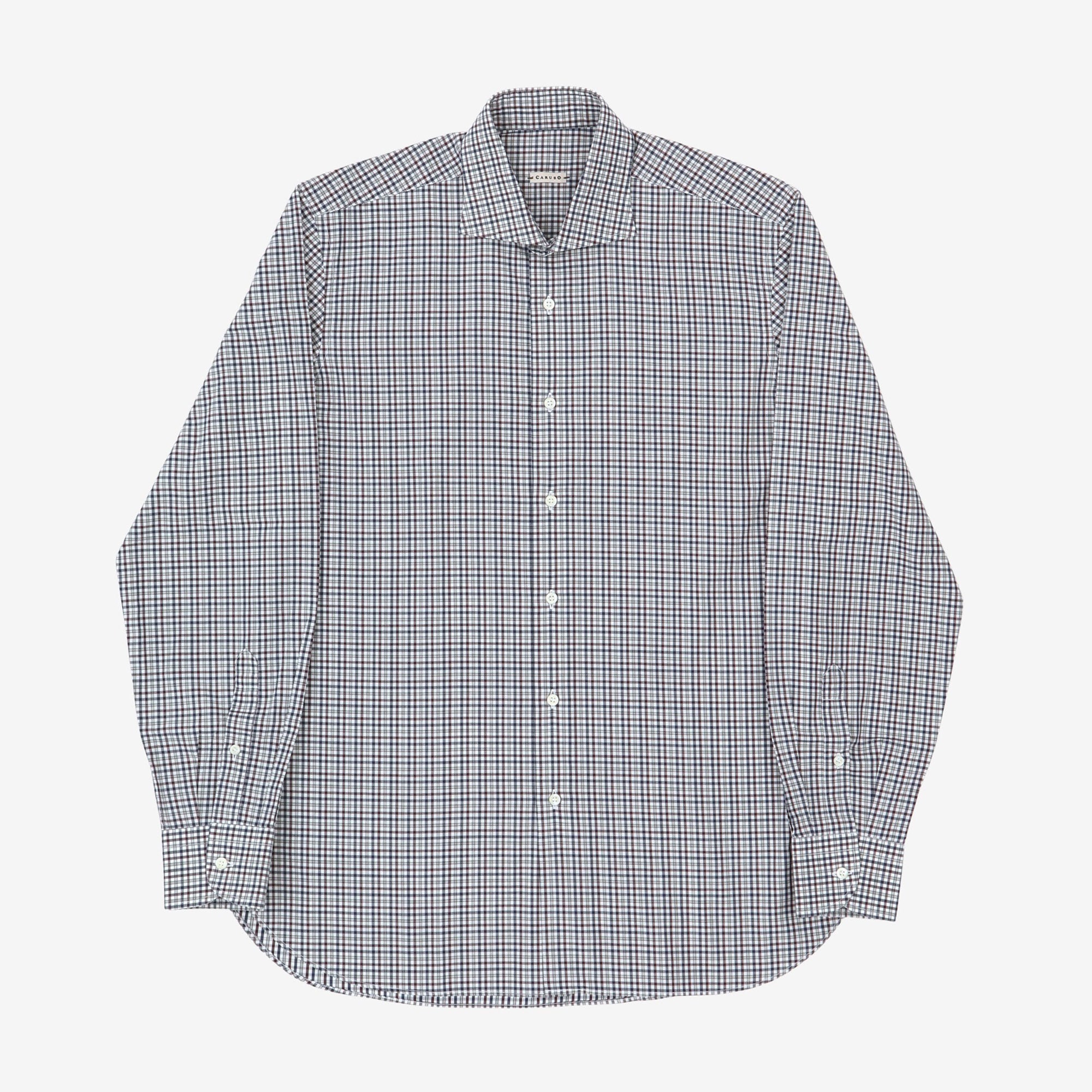 Spread Collar Check Shirt