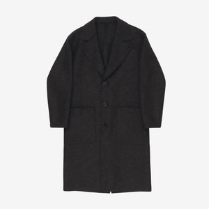 Anthracite Single Breasted Wool Coat