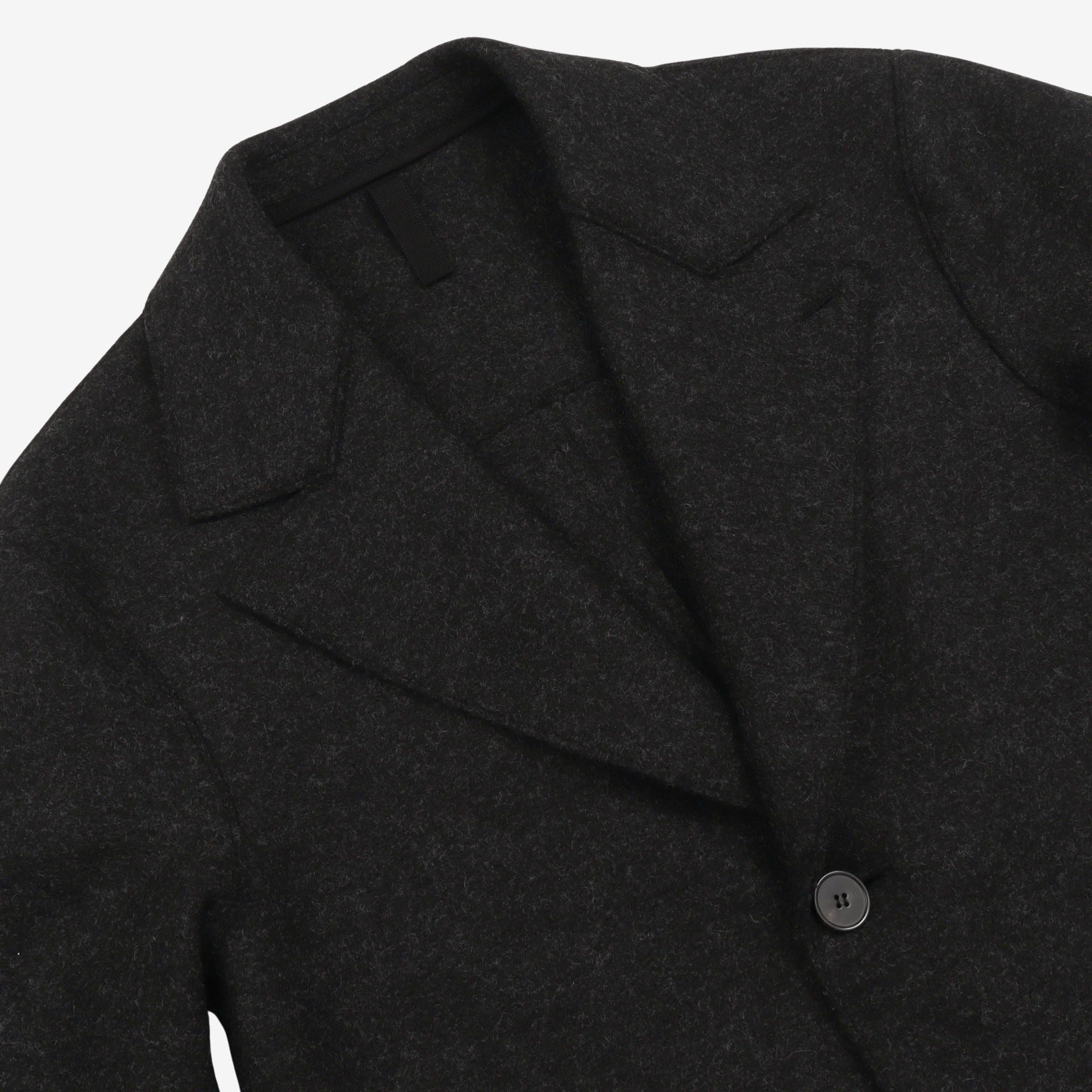 Anthracite Single Breasted Wool Coat