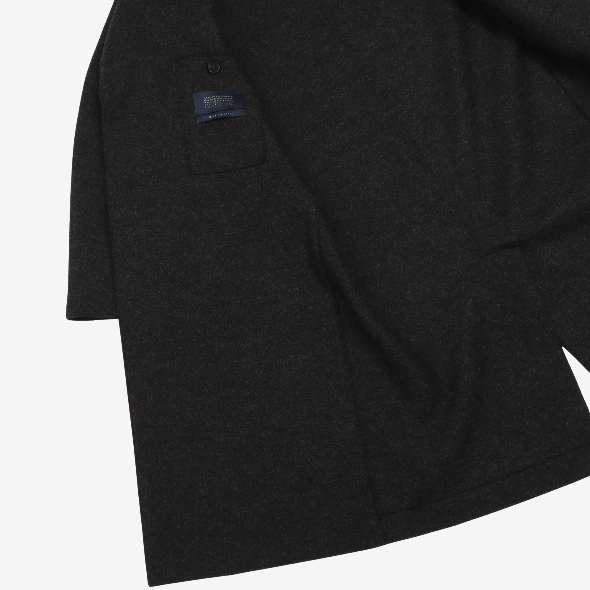 Anthracite Single Breasted Wool Coat