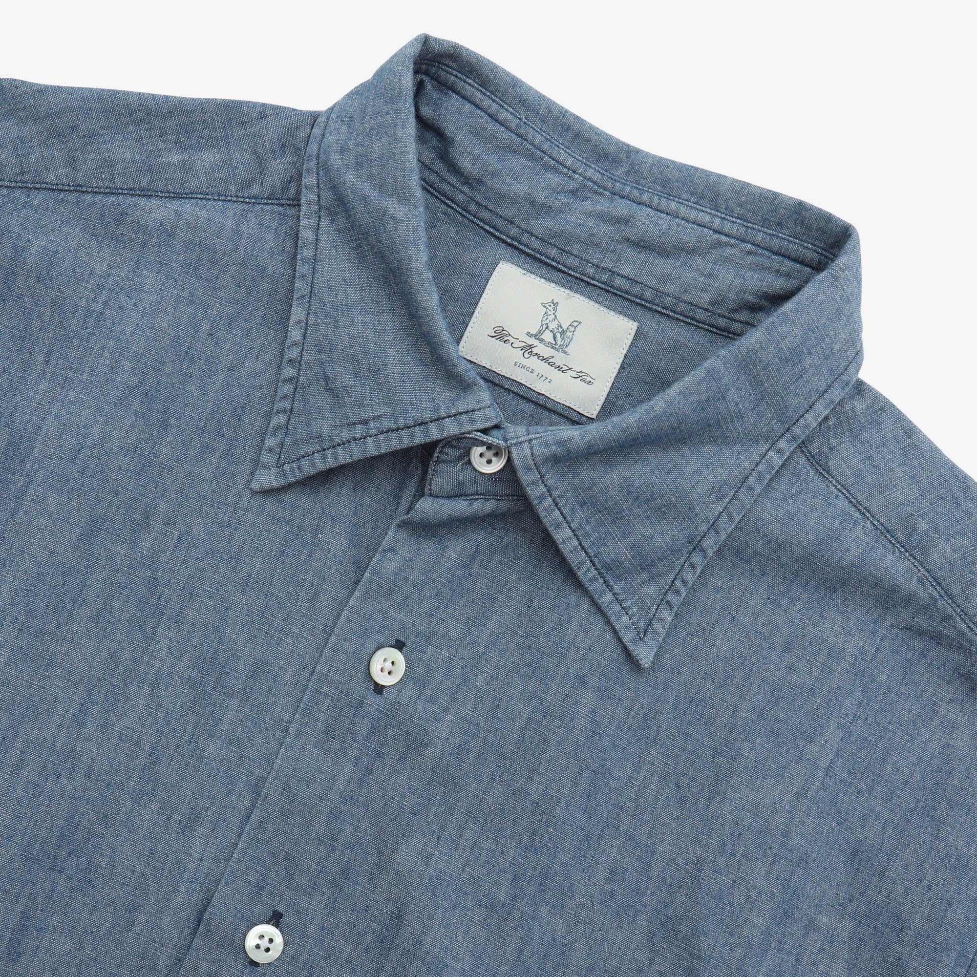Chambray Plain Collar Shirt
