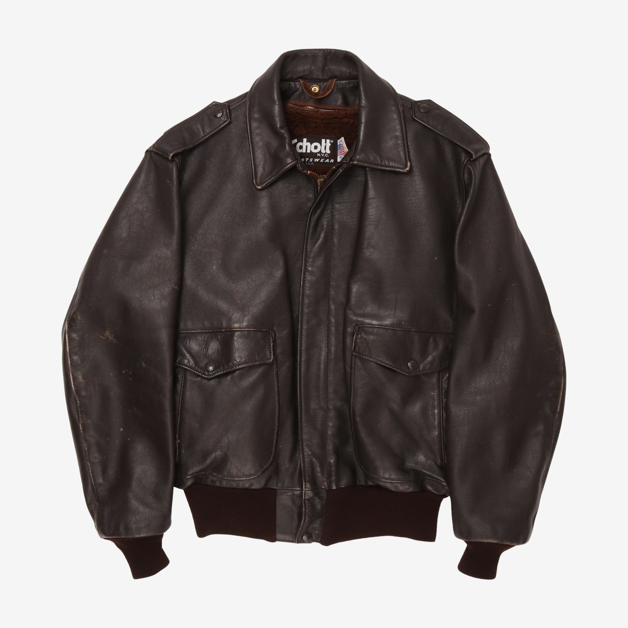 Fleece Lined A2 Flight Jacket